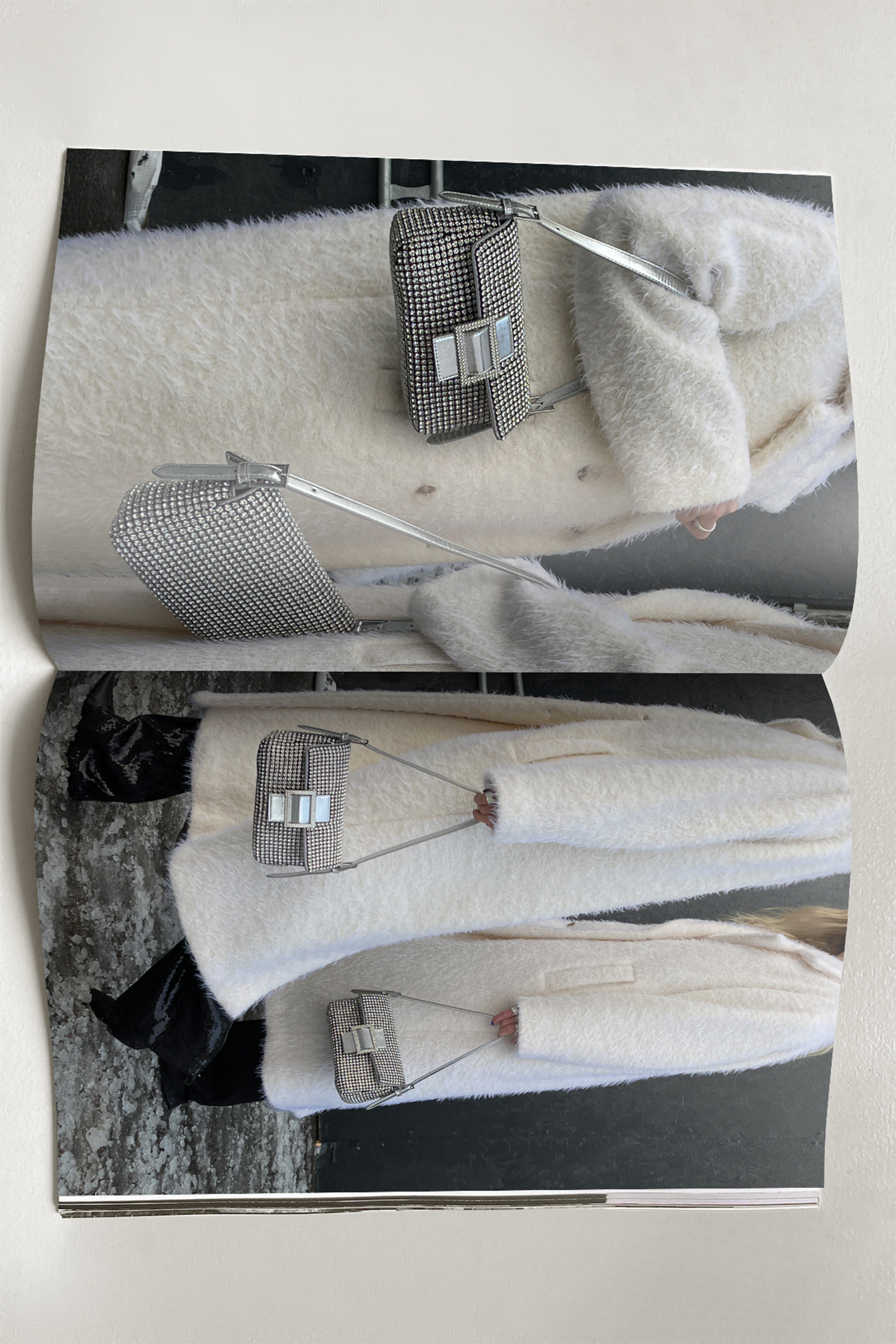 Sparkling Buckle Baguette Bag