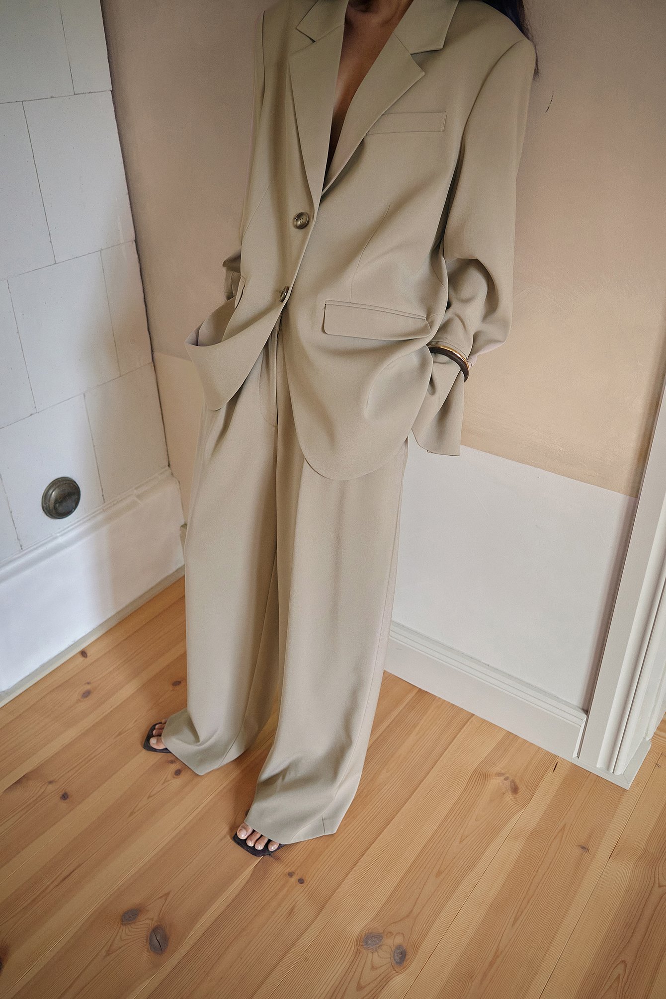 Wide leg dress trousers