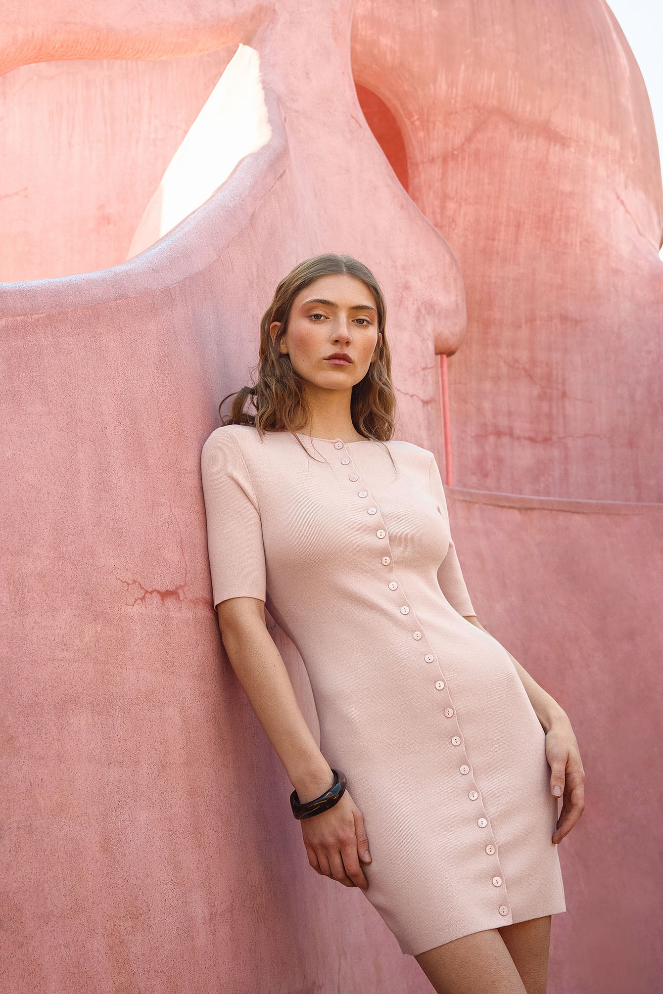 Womens Pink Knitted Dresses | NA-KD Womens Pink Knitted Dresses | NA-KD