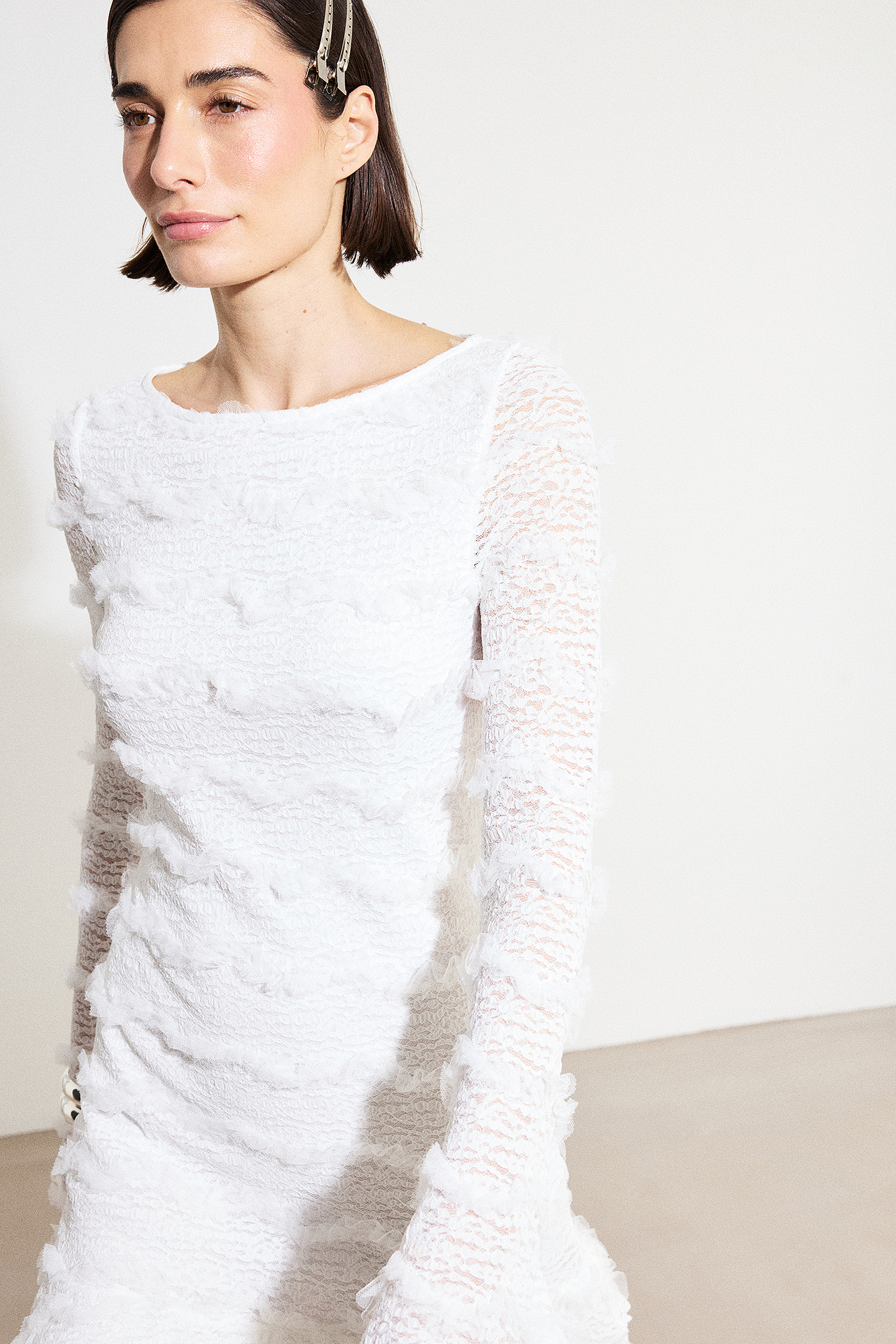 Fringe Mini Dress Offwhite | NA-KD Fringe Mini Dress Offwhite | NA-KD