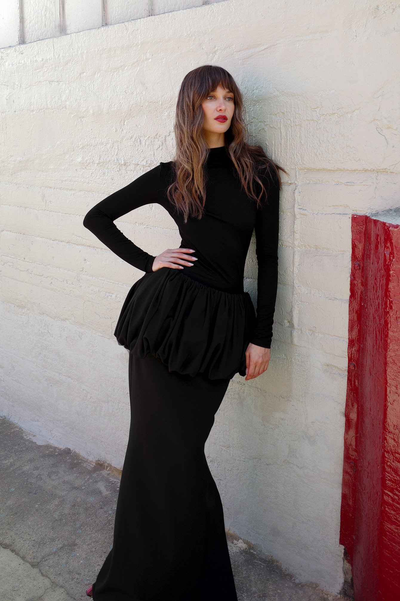 Fitted Waist Balloon Midi Skirt Offwhite | NA-KD