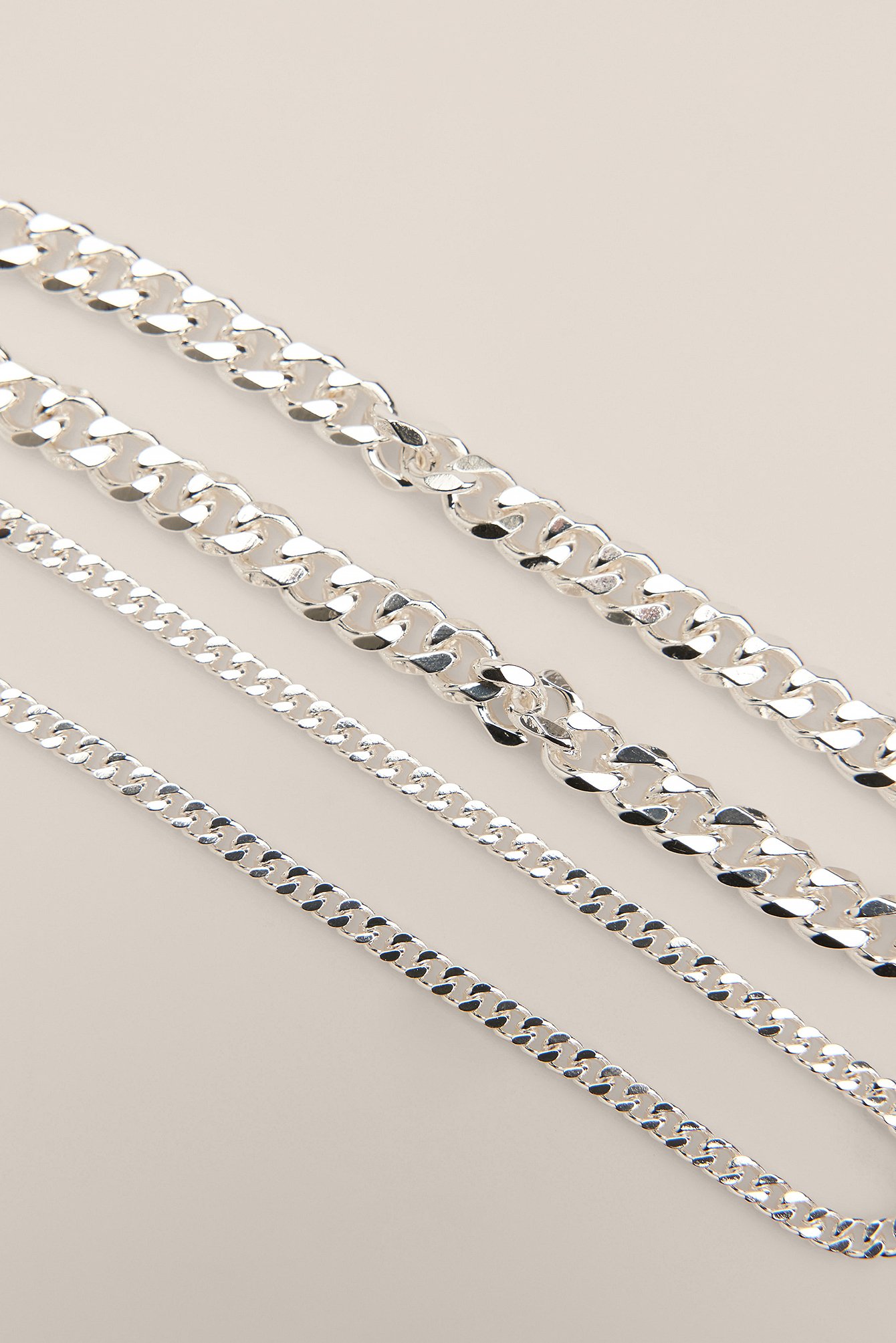 Silver 2-pack Chain Anklets