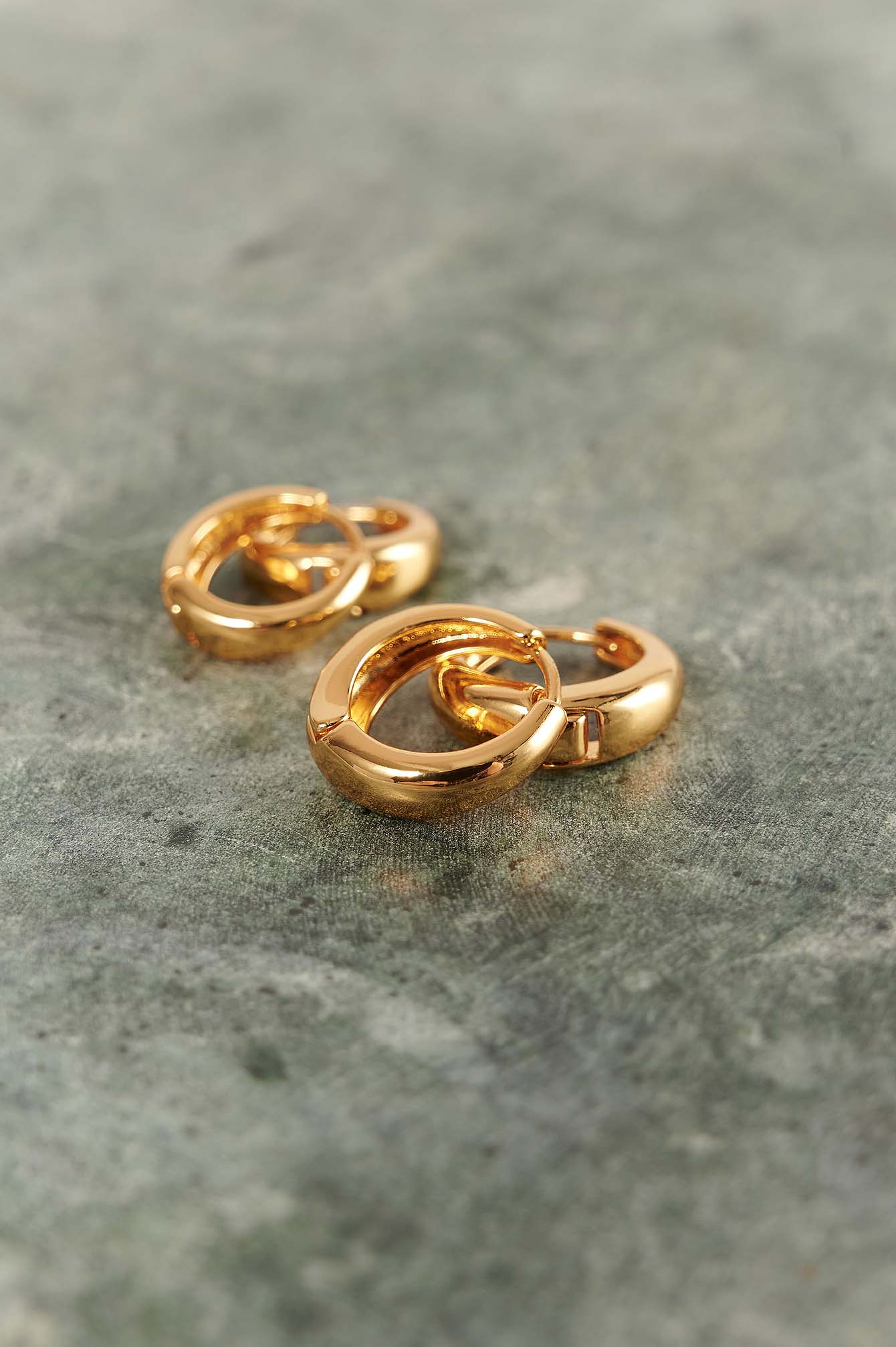 2-pack 18k Recycled Gold Plated Basic Chubby Hoops Gold | na-kd.com