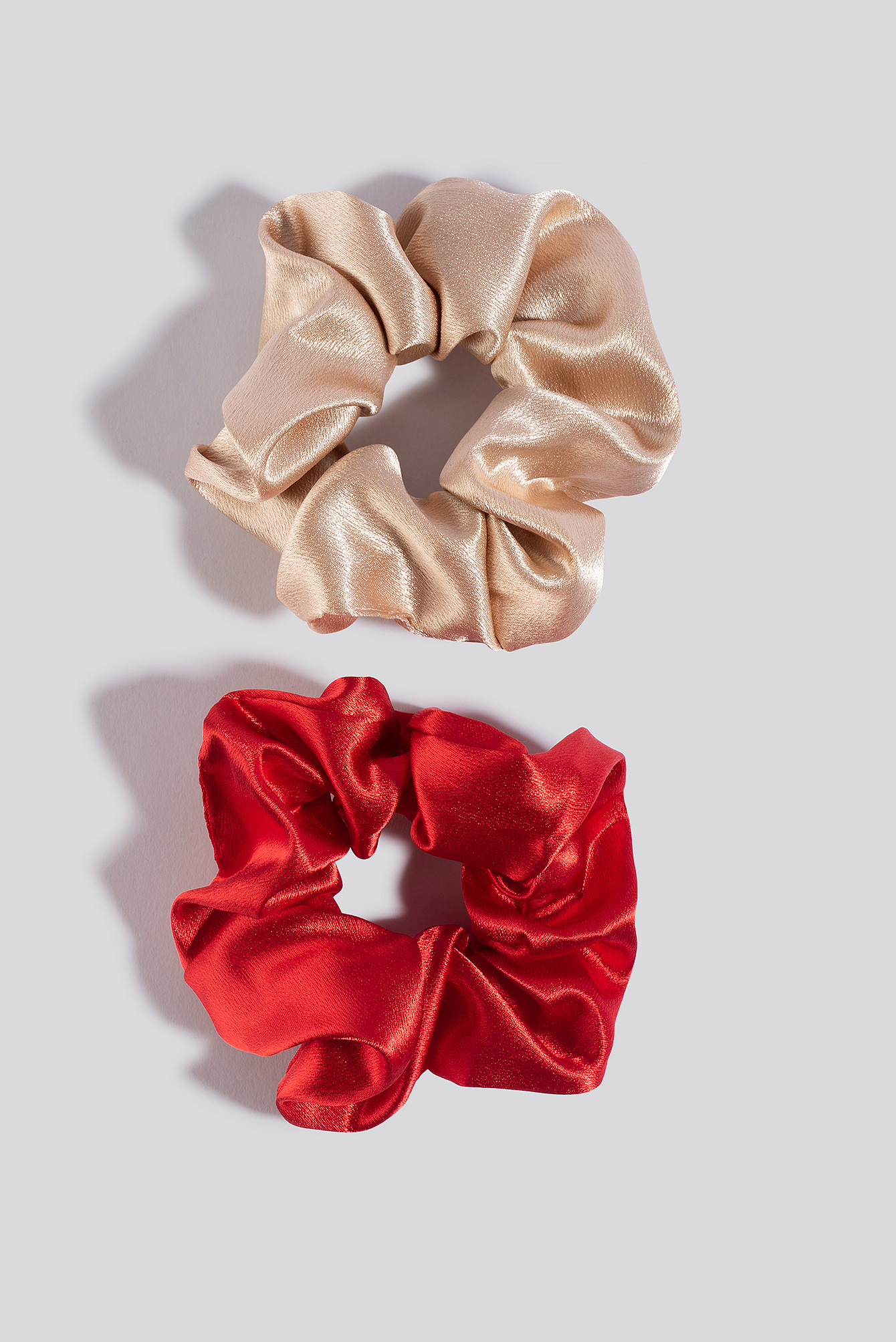 2-Pack Metall Scrunchies Nude/Berry