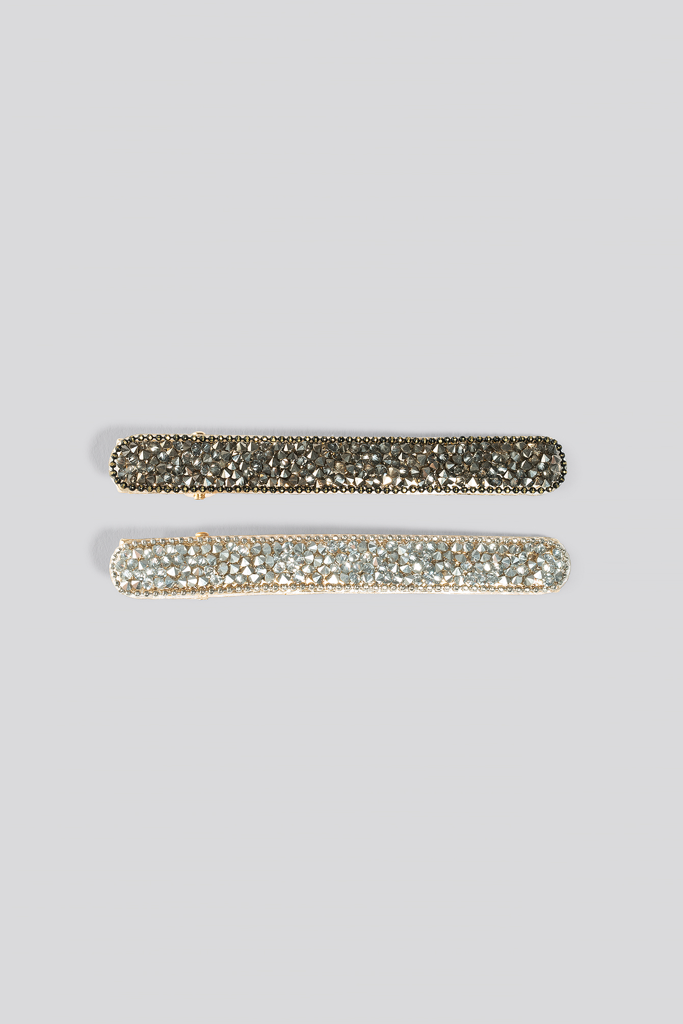 2-pack Multi Strass Hairclips Gold/Grey
