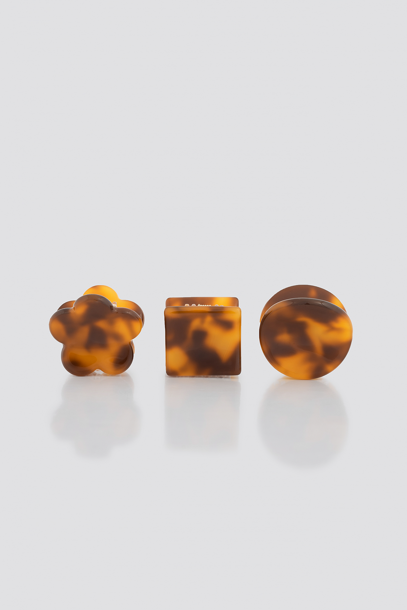 3-Pack Mini Resin Hair Clips Tortoise