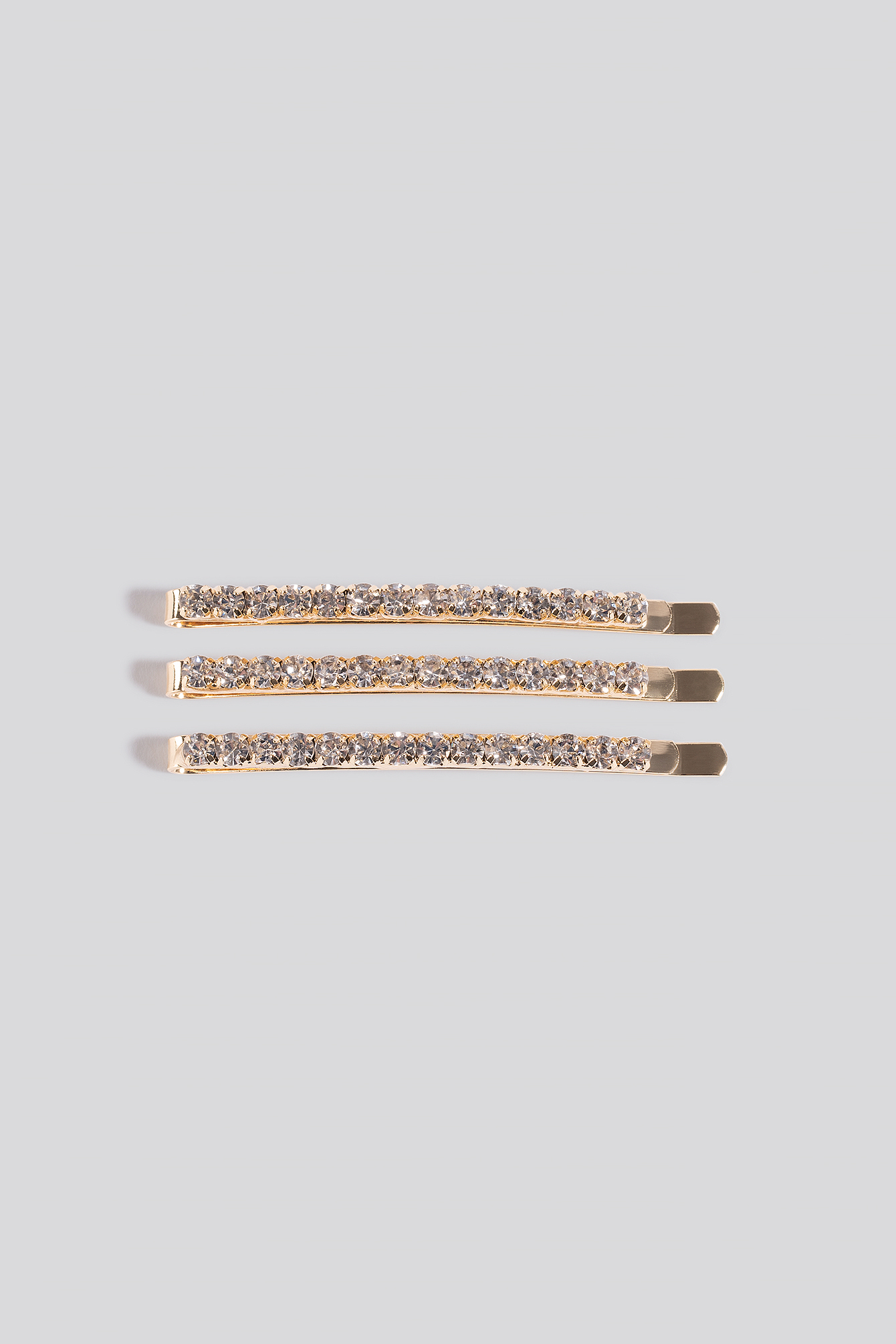 3-pack Slim Strass Hairclips Gold