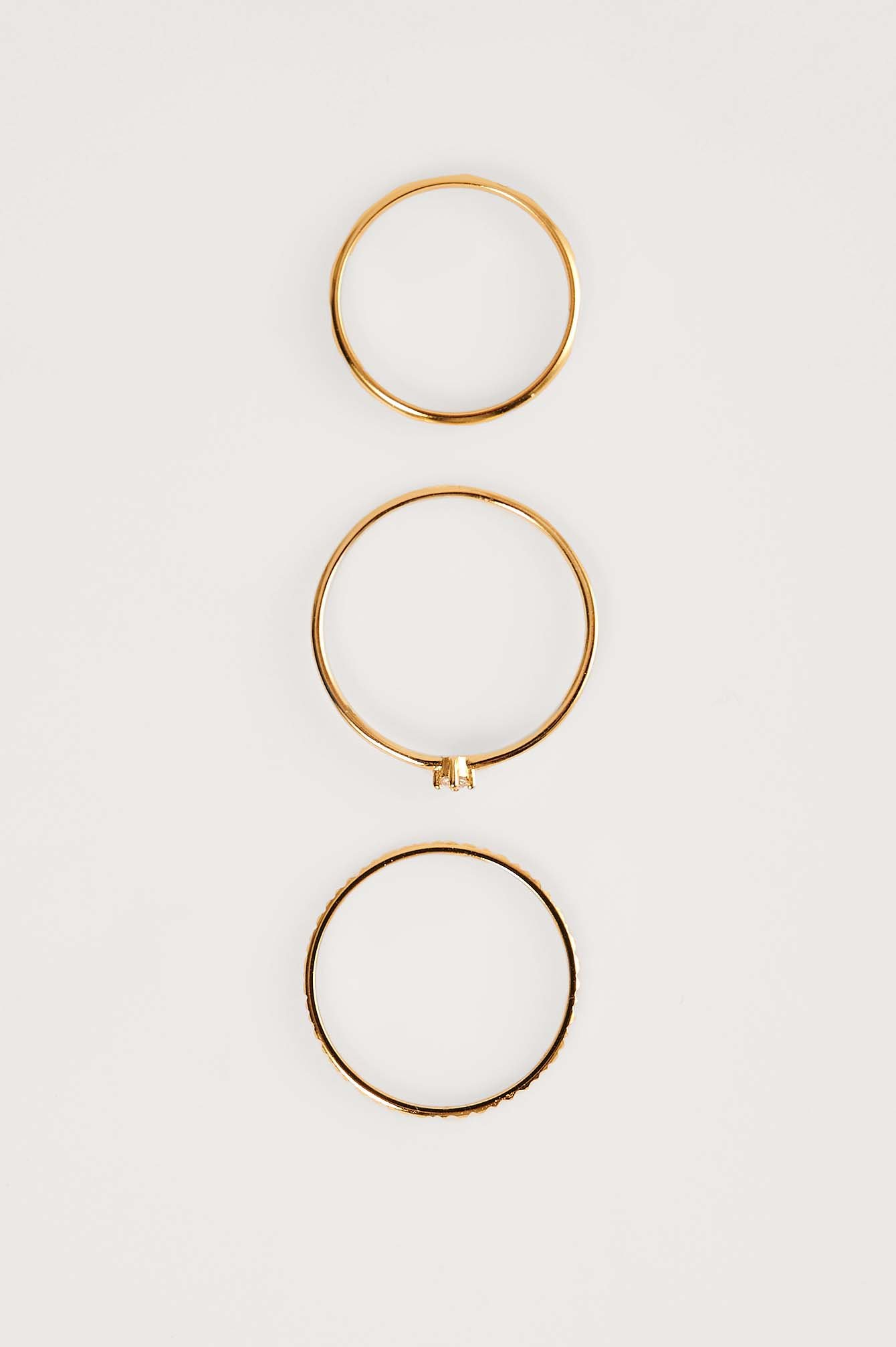 Gold Guldpläterade 3-pack Ringar