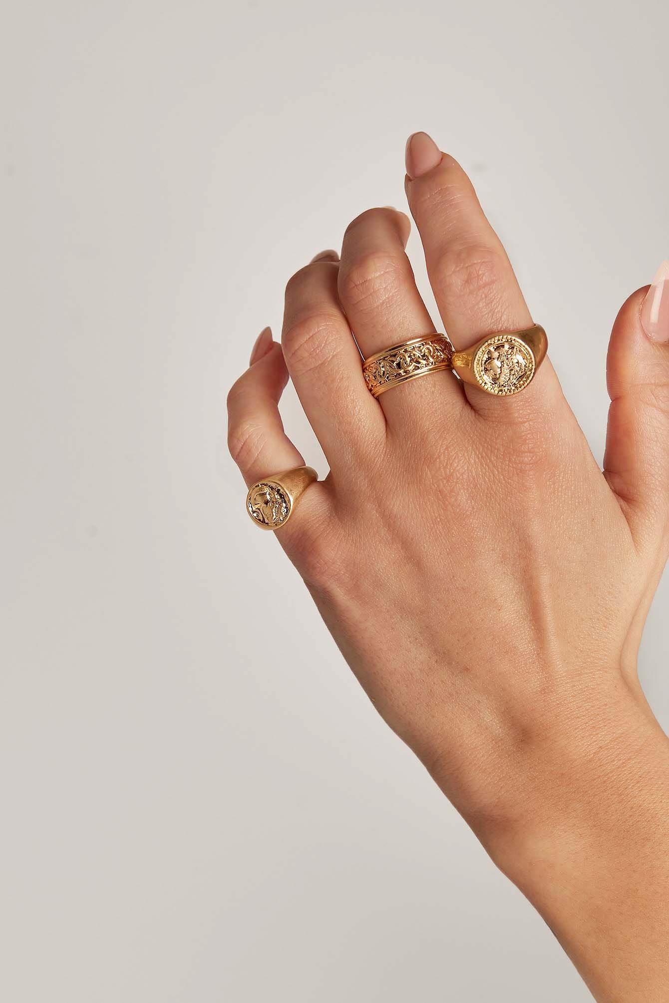 Gold 3-pack Chunky Rings
