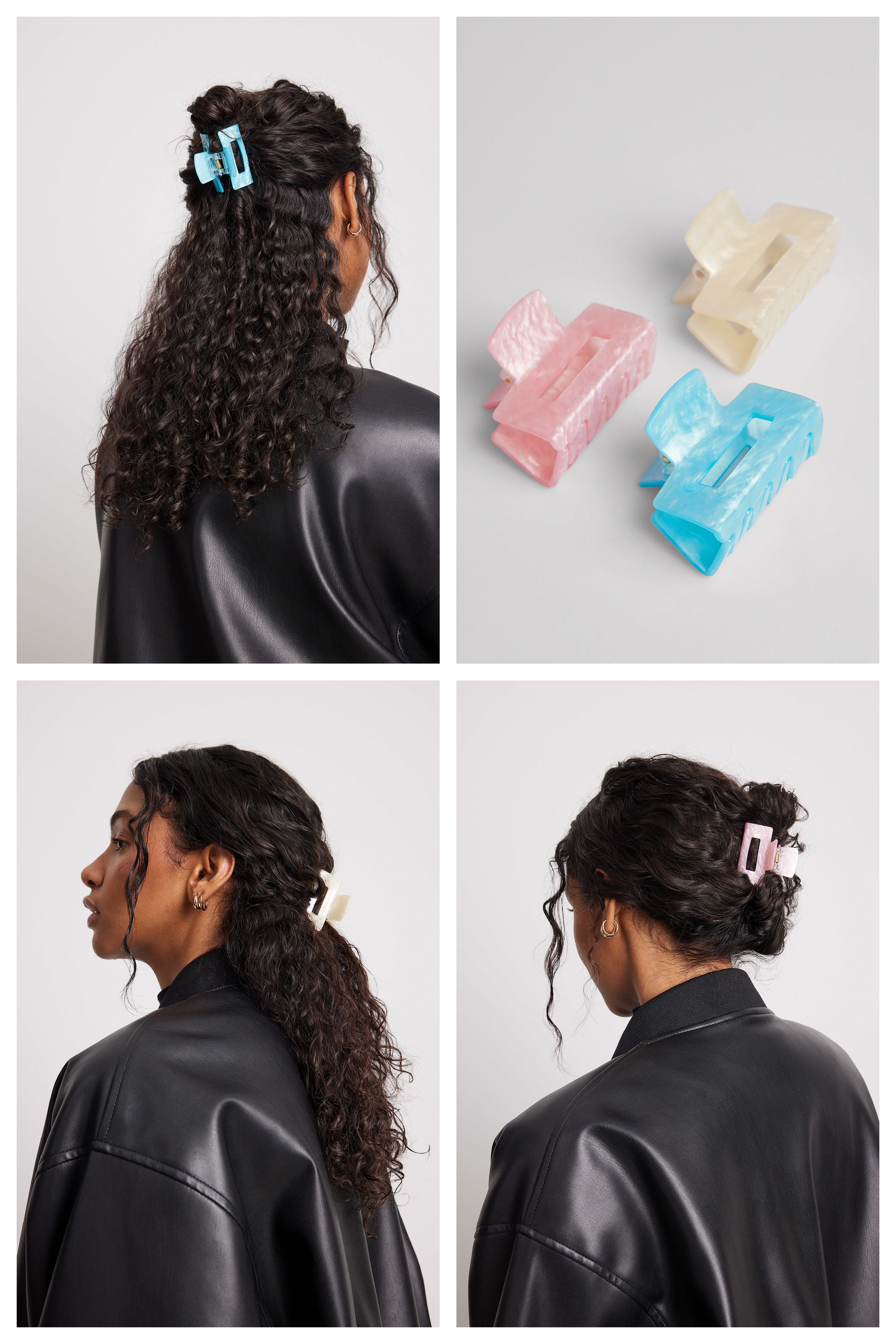 na-kd accessories -  Quadratische Mini-Haarspange - Multicolor