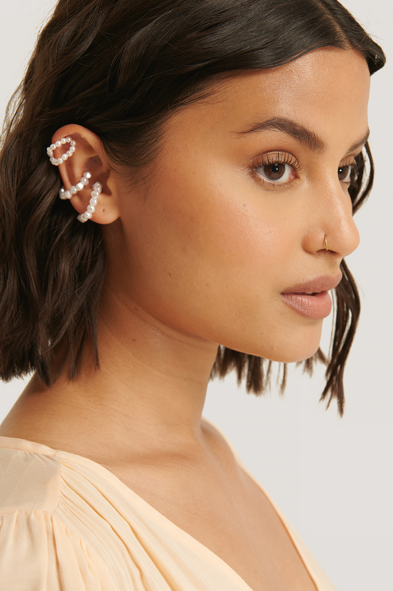 3Pack Pearl Ear Cuffs White NAKD