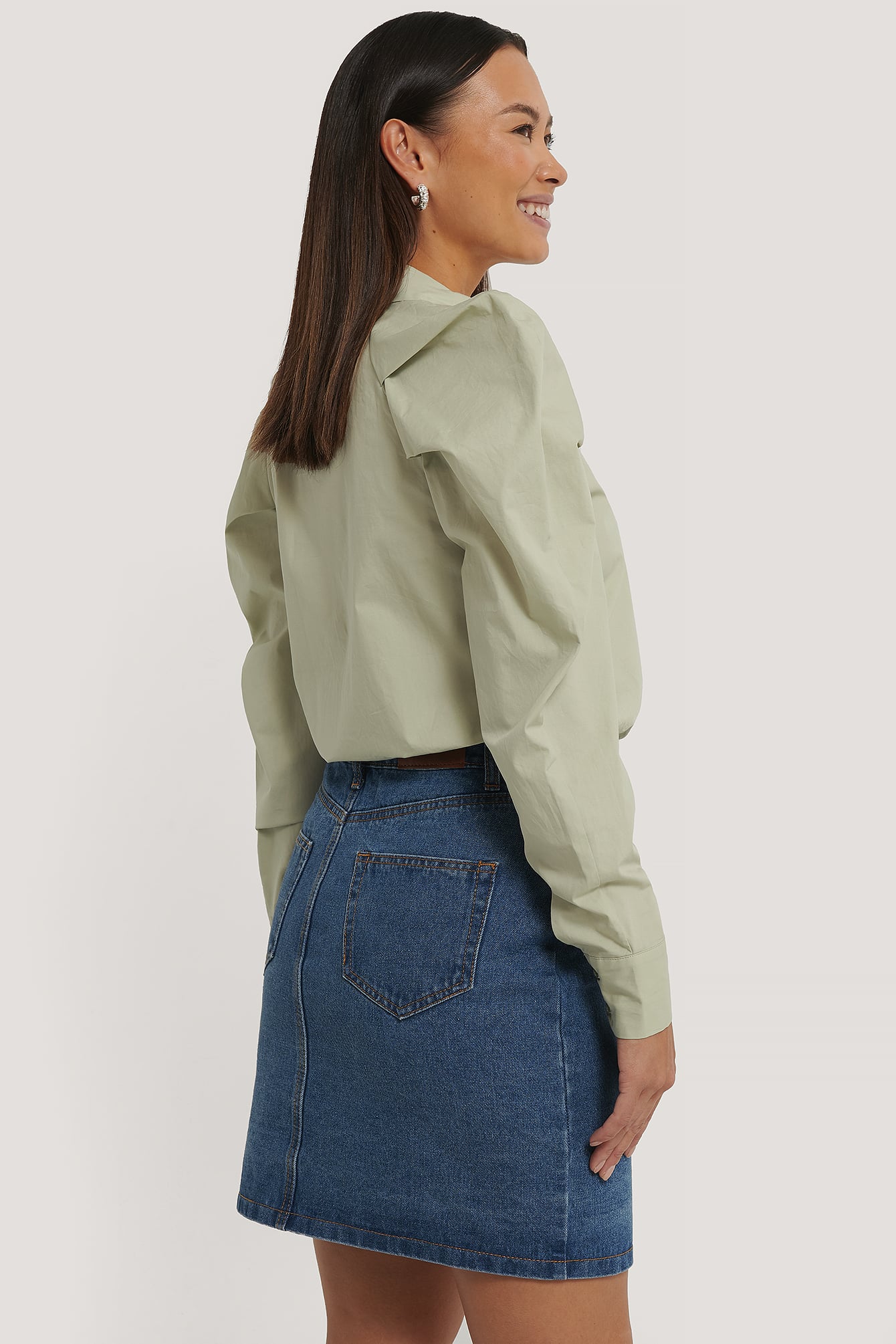 A-line Buttoned Denim Skirt Blue | na 
