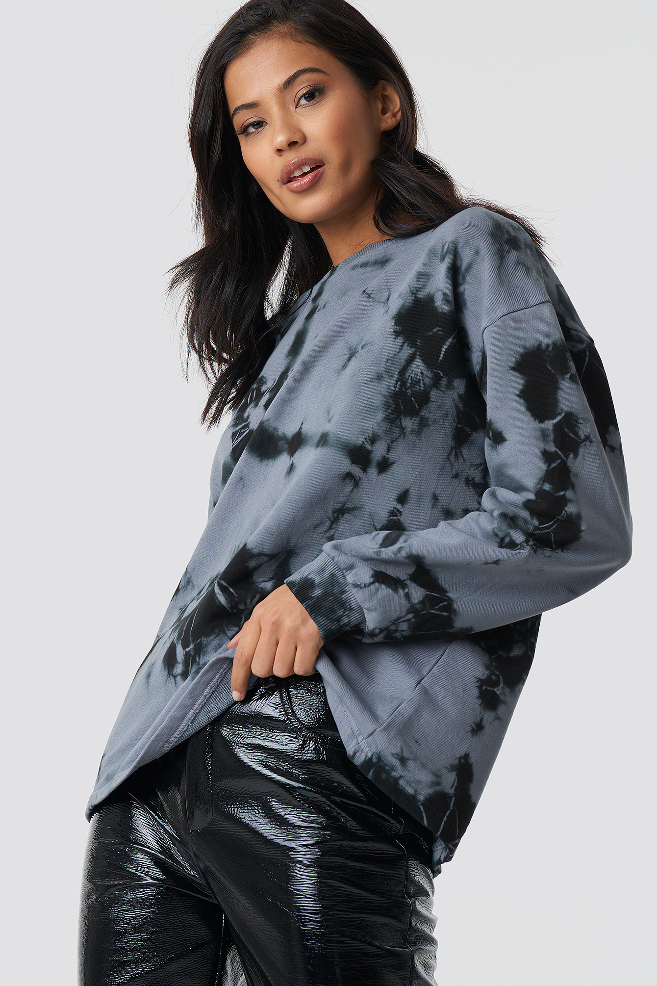 Abstract Print Sweatshirt Black/White Print