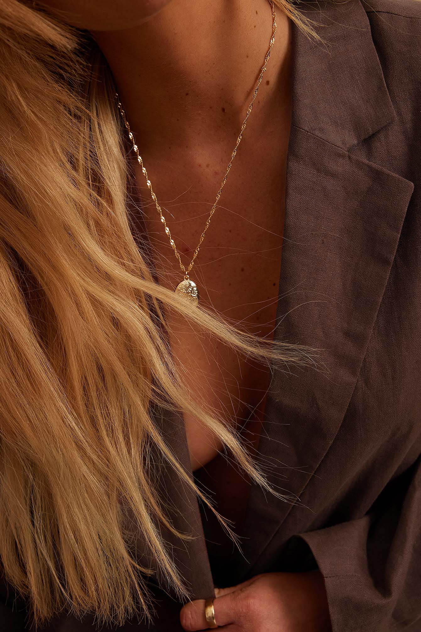 Gold Amulette Pendant Necklace