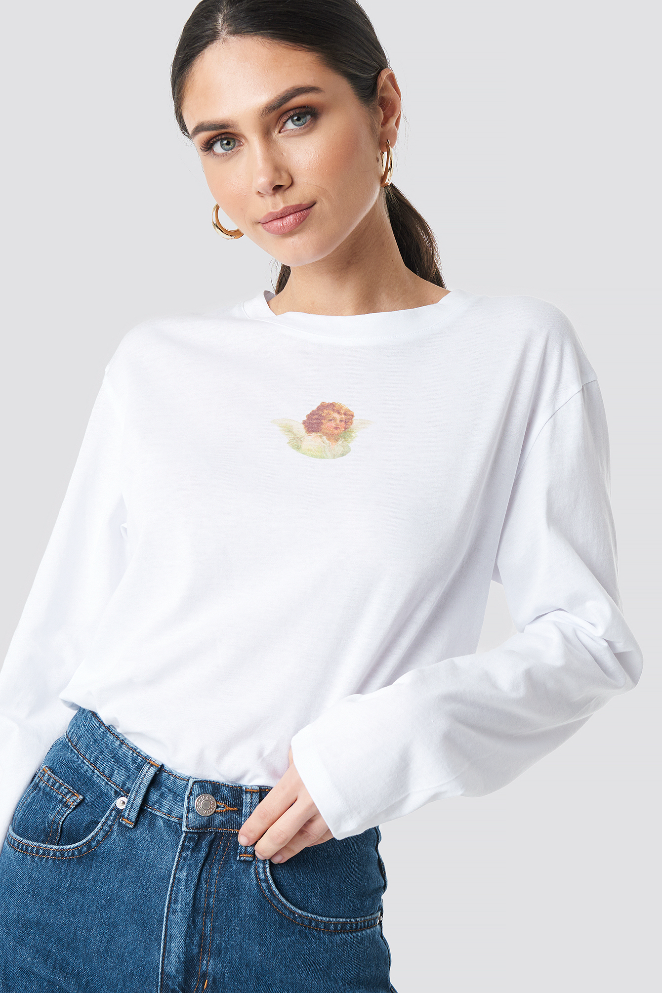 Angel Long Sleeve Tee White