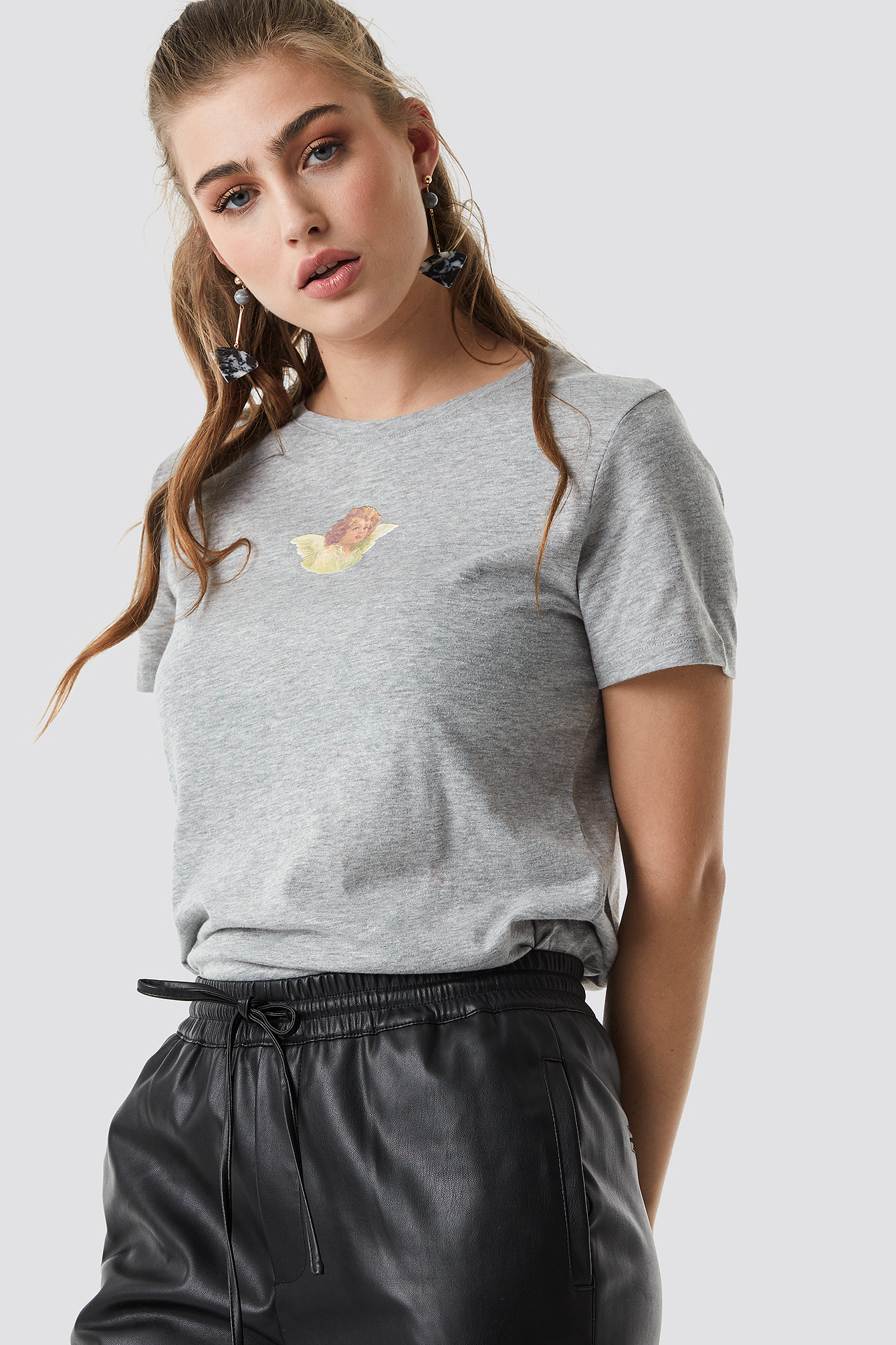 Angel Tee Grey Print