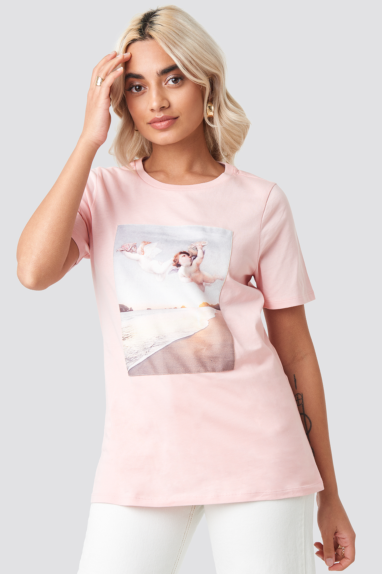 Pink NA-KD Angels T-shirt