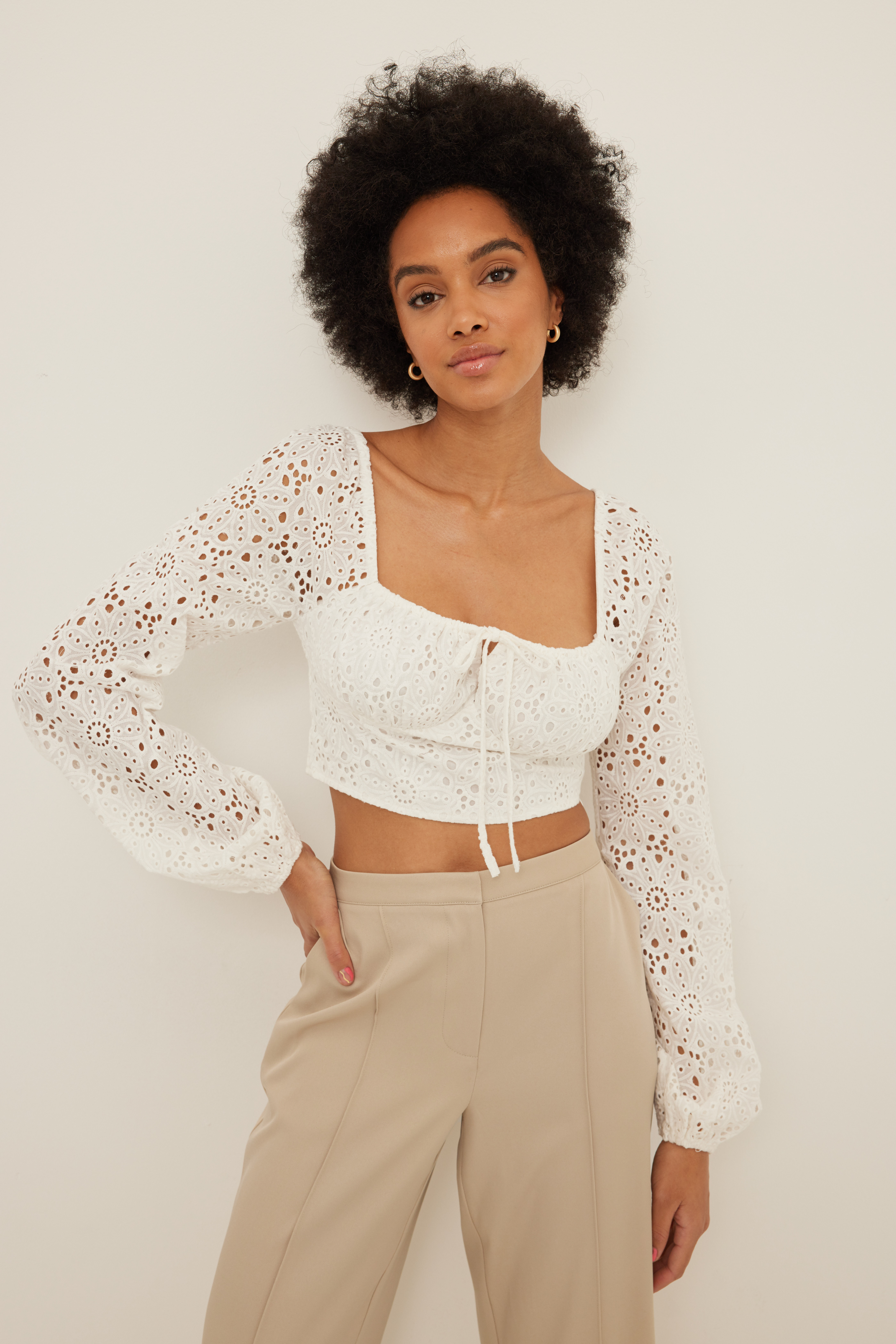 Anglaise Corset Blouse White | na-kd.com
