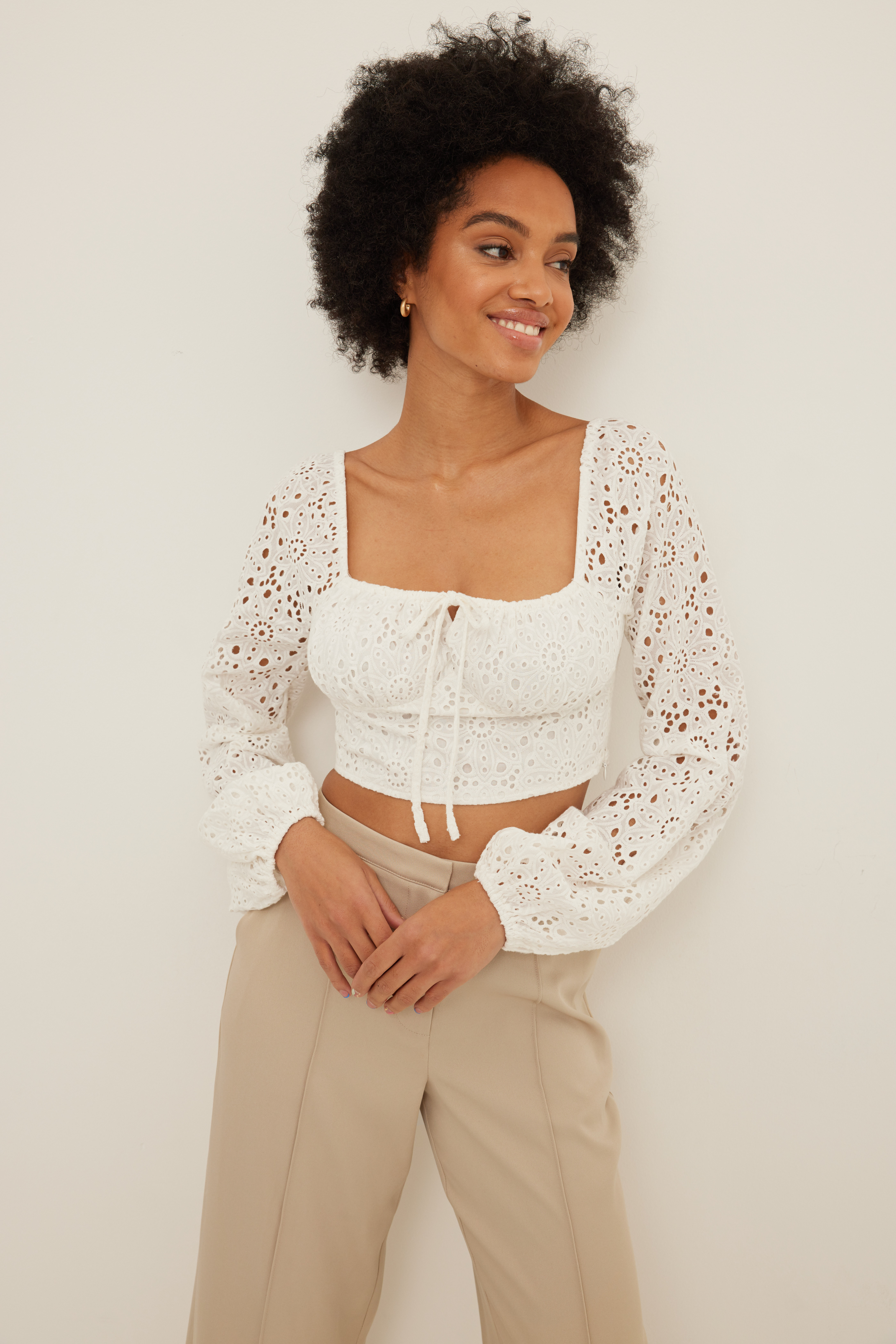 Anglaise Corset Blouse White | na-kd.com