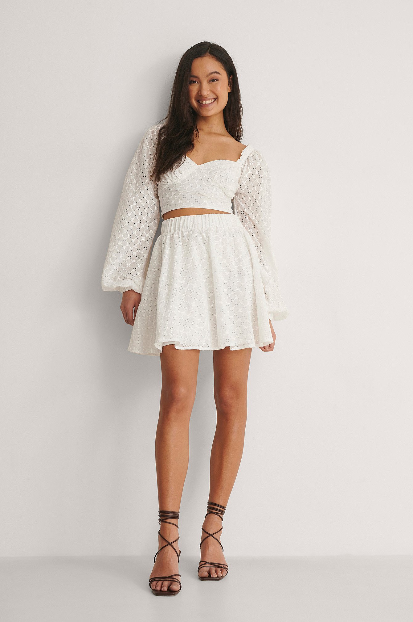 White Anglaise Mini Skirt