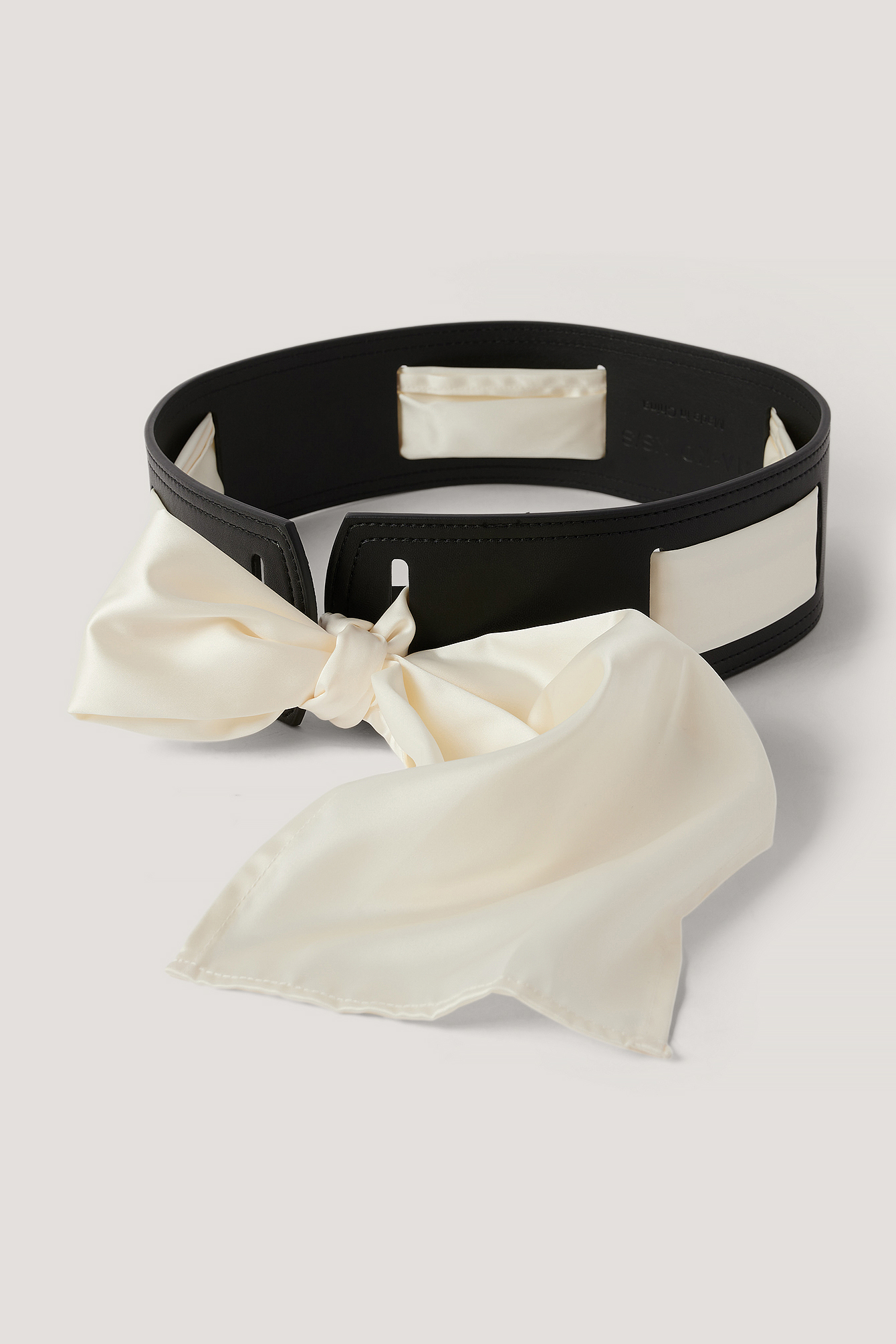Satin Scarf Tie Belt Black