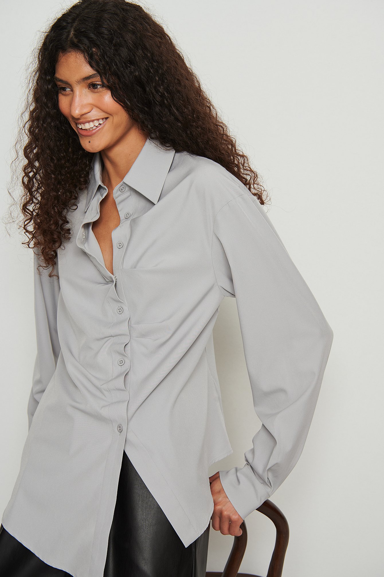 Grey Asymmetric Shirt