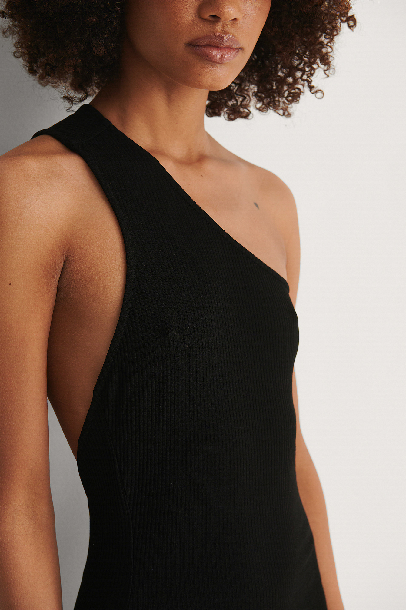 Asymmetric One Shoulder Dress Black | na-kd.com