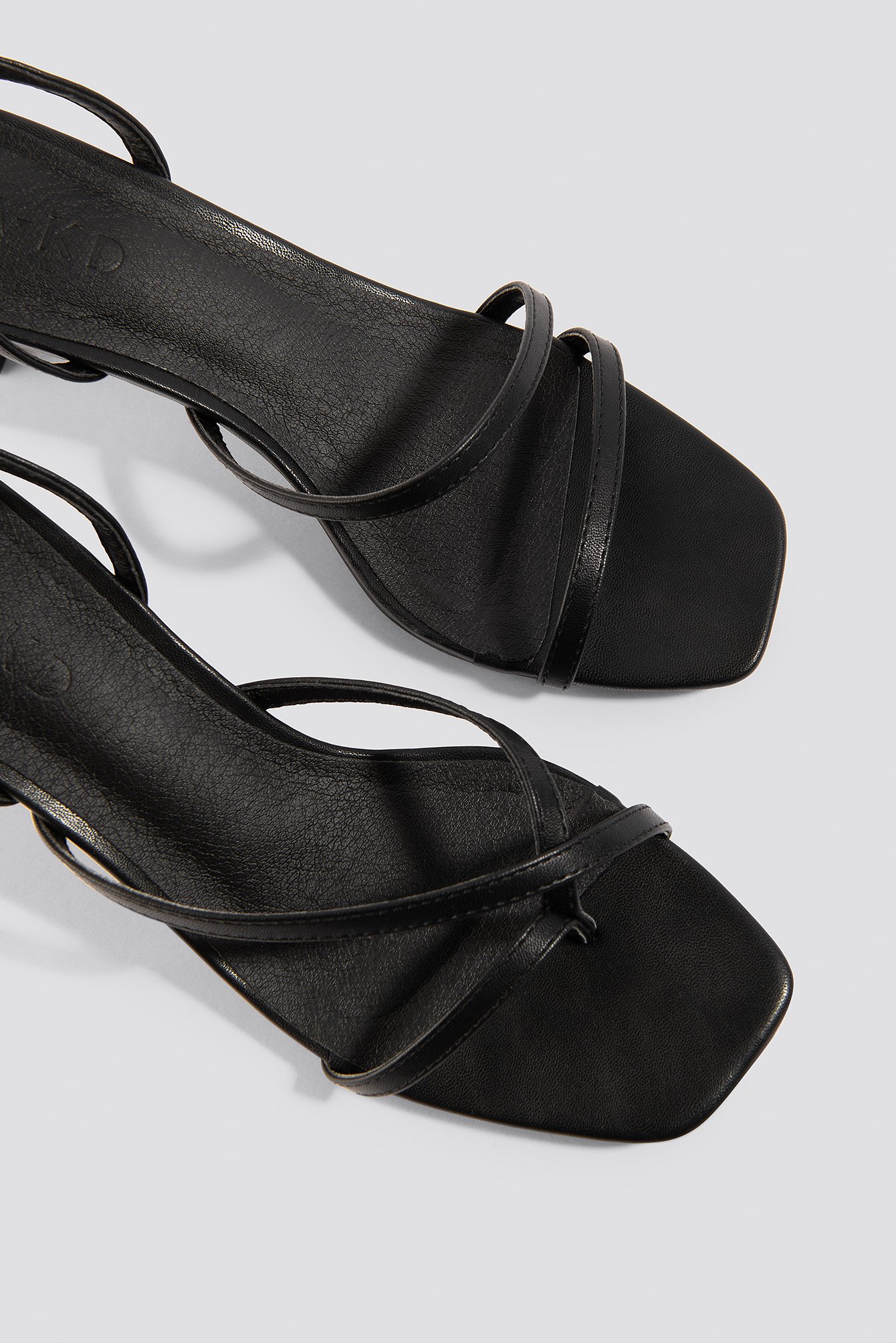 Black Asymmetric Straps Sandals