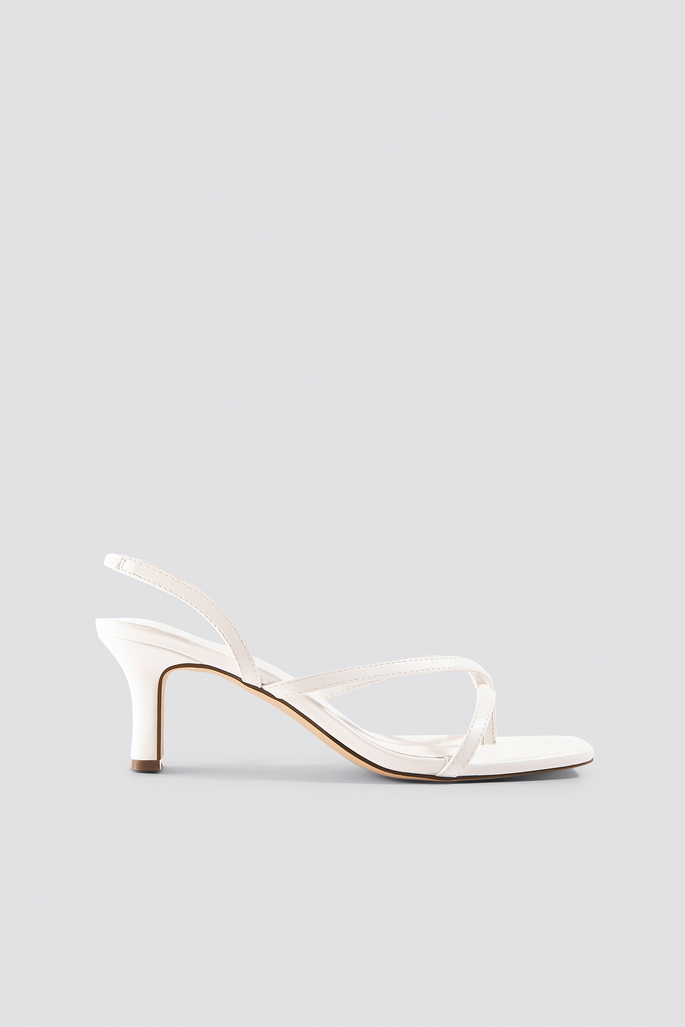 Asymmetric Straps Sandals White