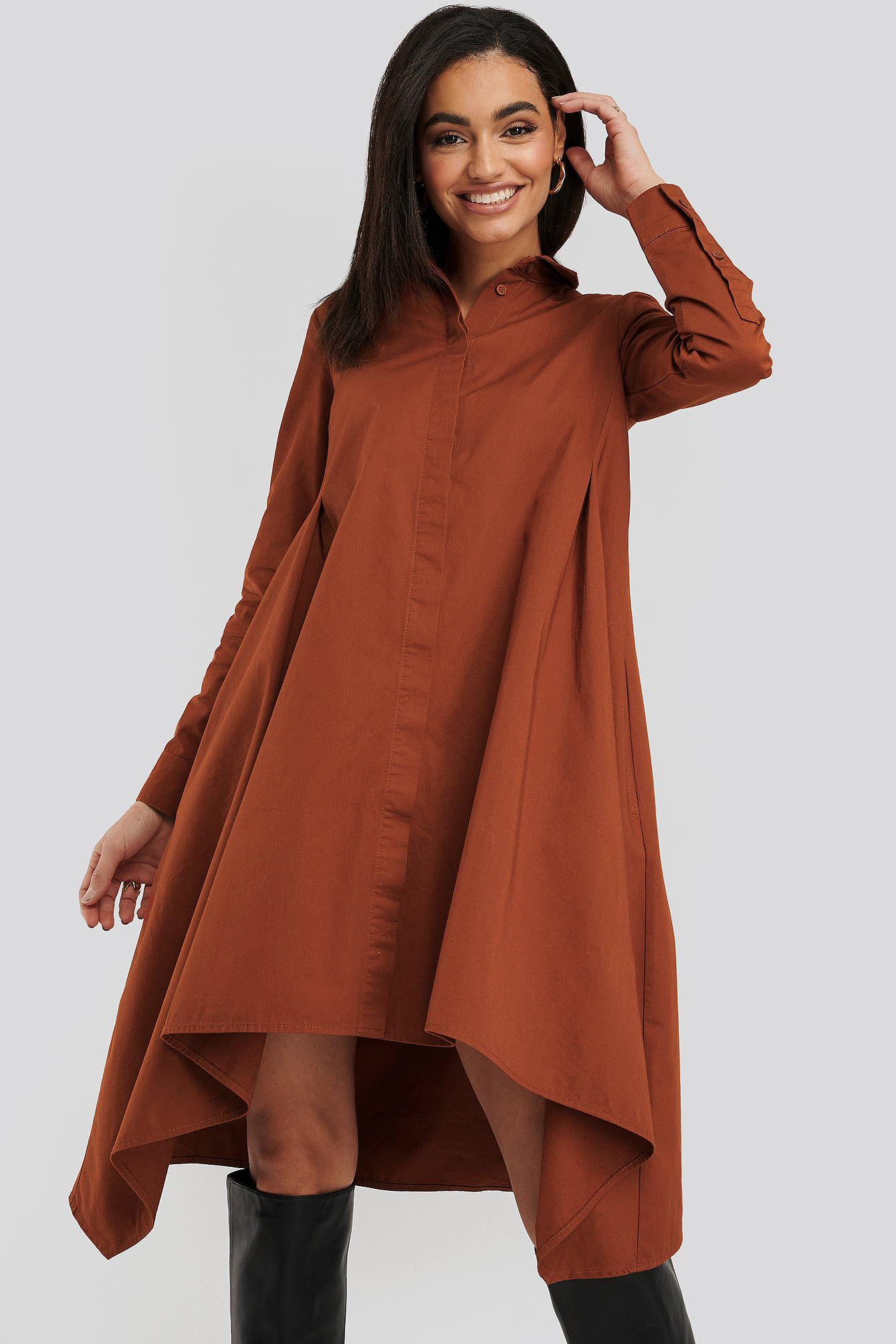 Asymmetrical Shirt Dress Picante