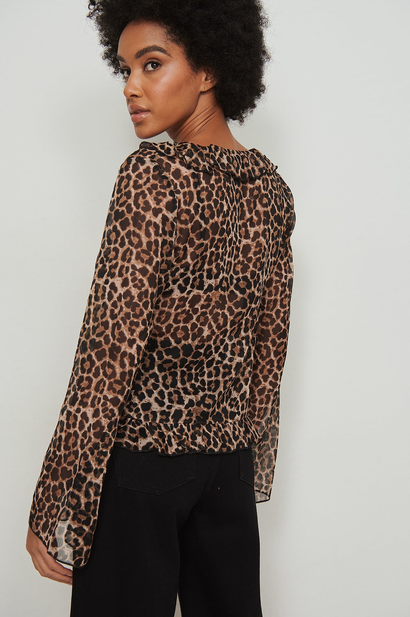 Recycled Chiffon Long Sleeve Blouse 