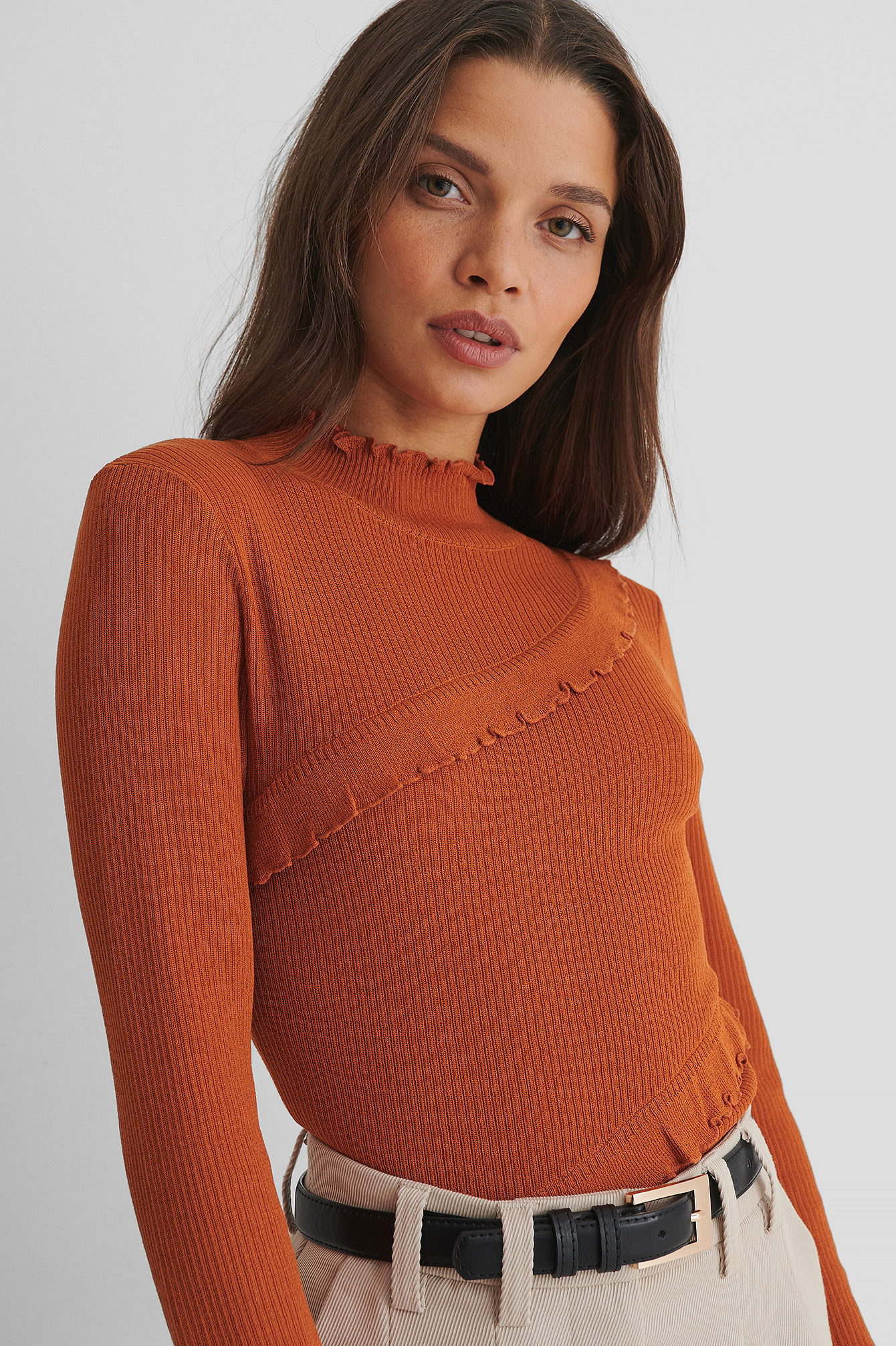 Rust Babylock Detail Knitted Sweater