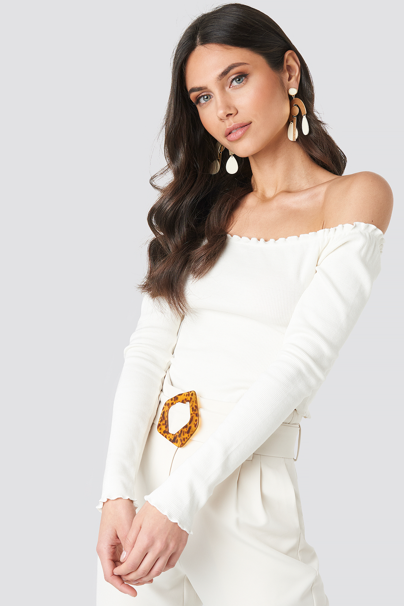 Babylock Off Shoulder Top Offwhite