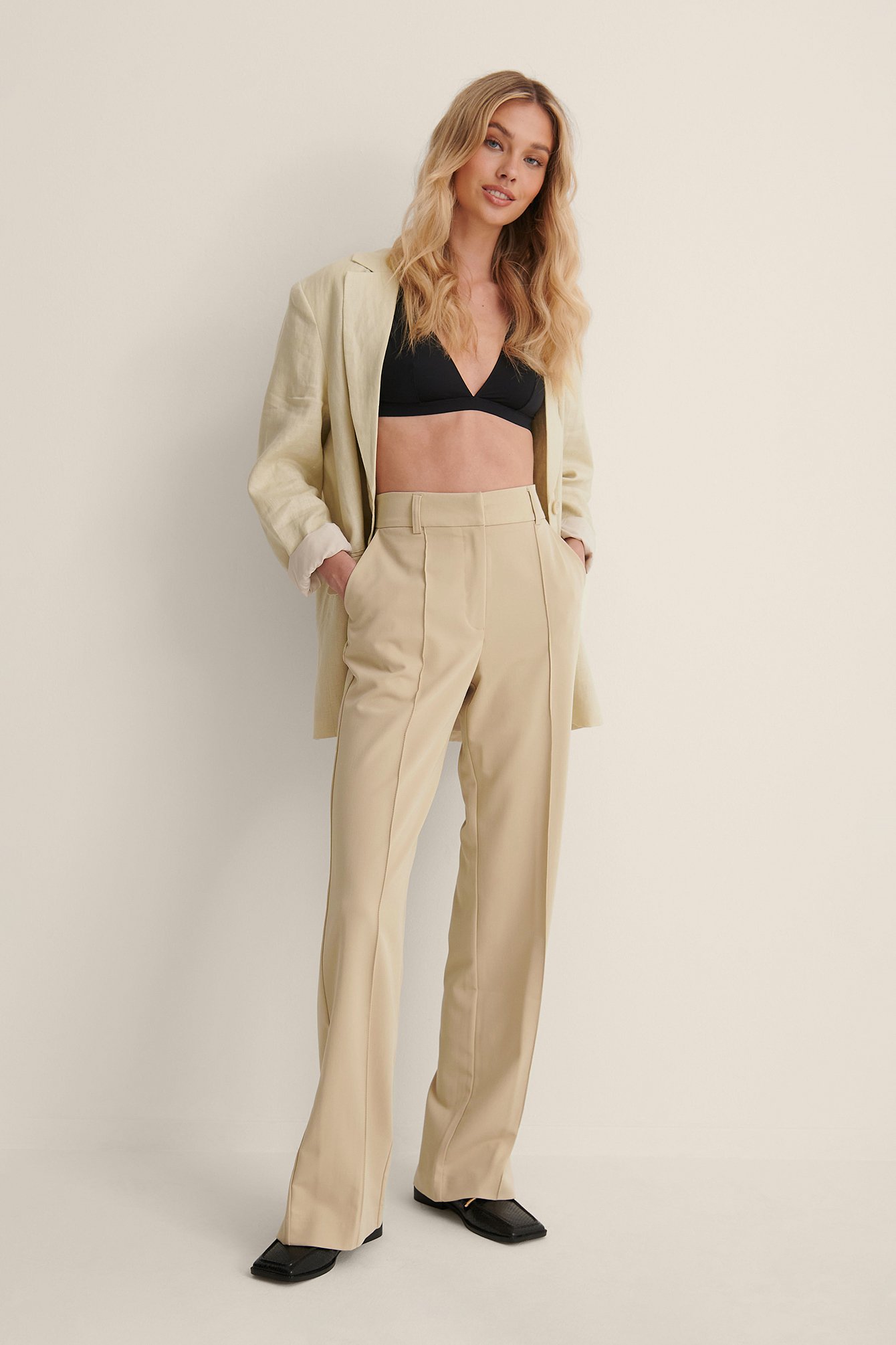 Pinstriped Stretch Slit Pants Multicolor Na Kd Com Pinstriped Stretch Slit Pants Multicolor Na Kd Com