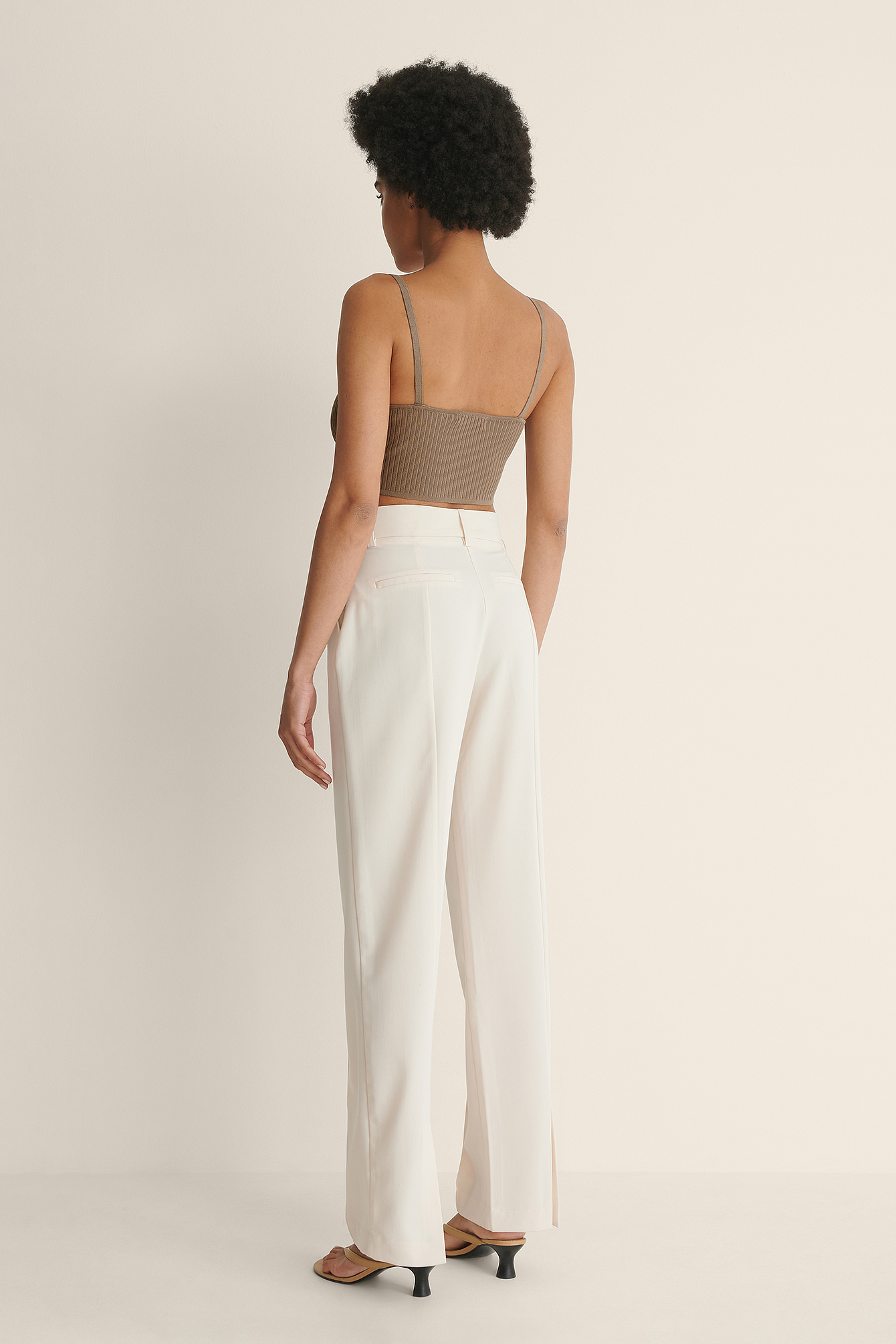 Back Slit Suit Pants Offwhite | na-kd.com