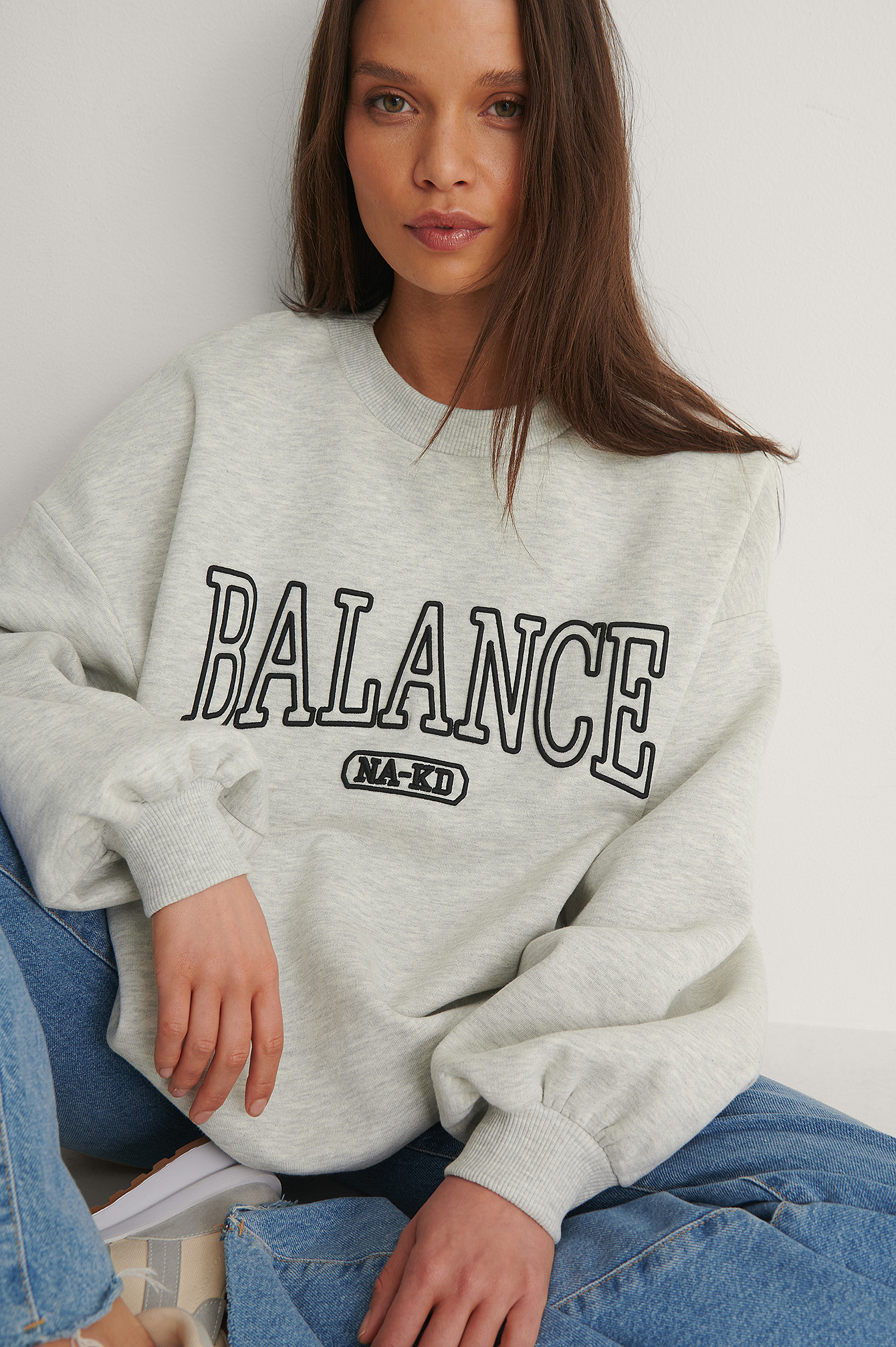 Balance Oversized Sweater Grey | na-kd.com