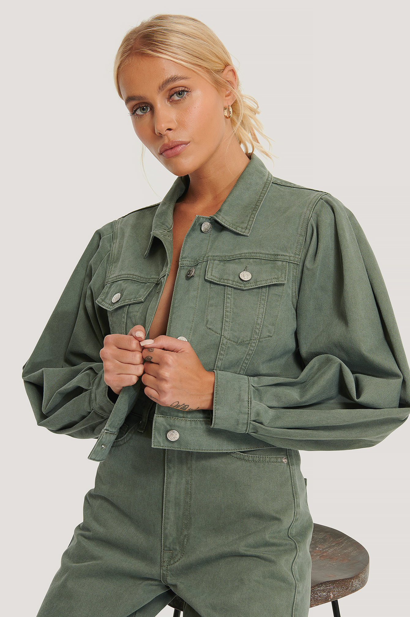 Womens Green Denim Jackets | na-kd.com