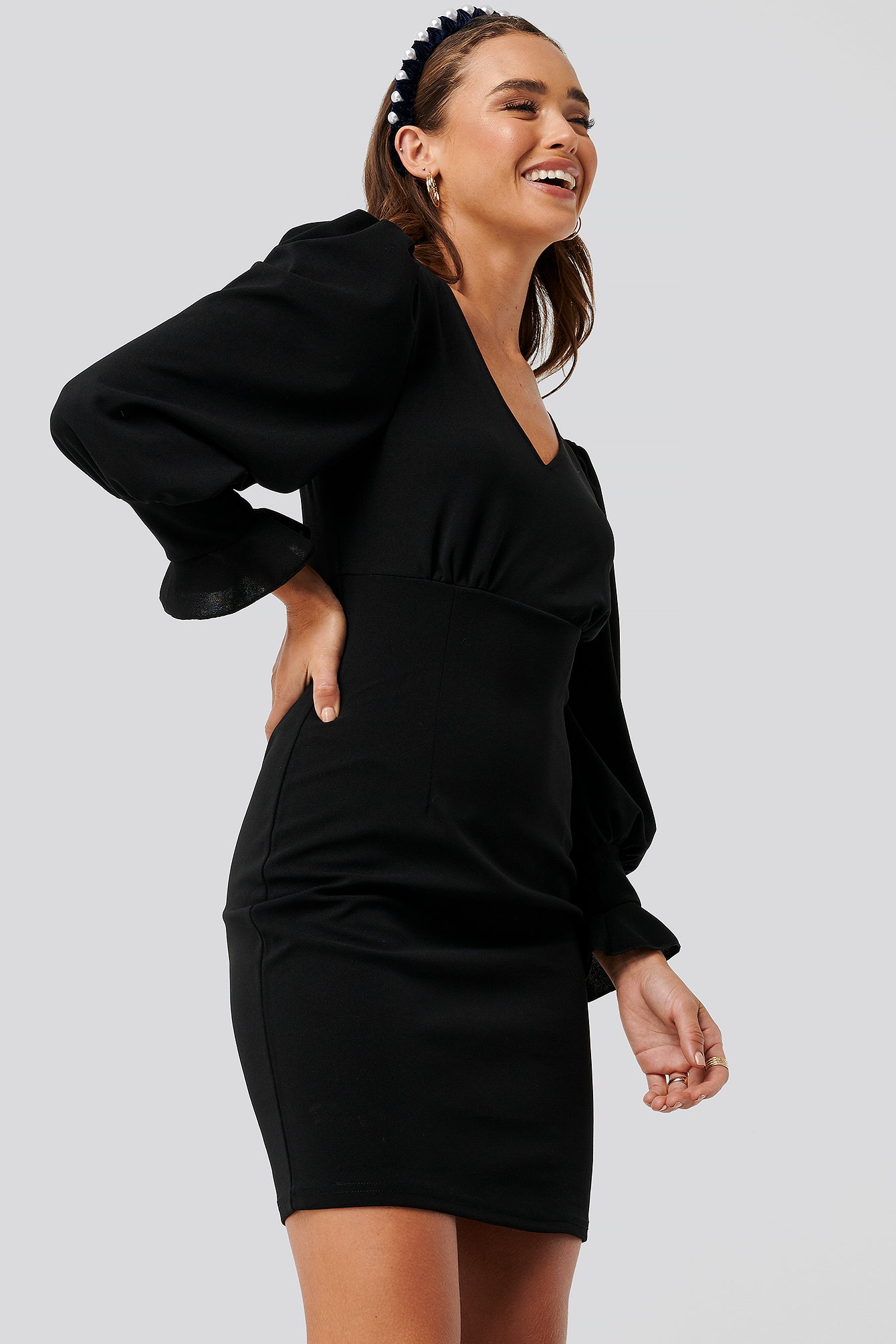 Shaping Reality V-Neck Balloon Sleeve Dress main image 1