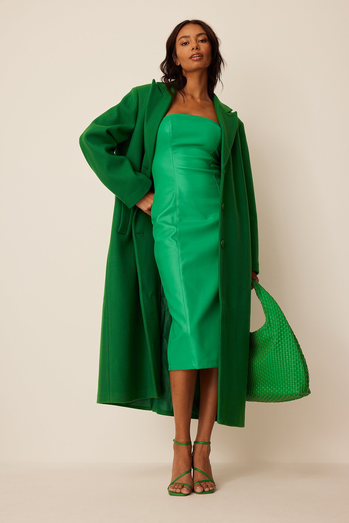 Green Sukienka midi bandeau