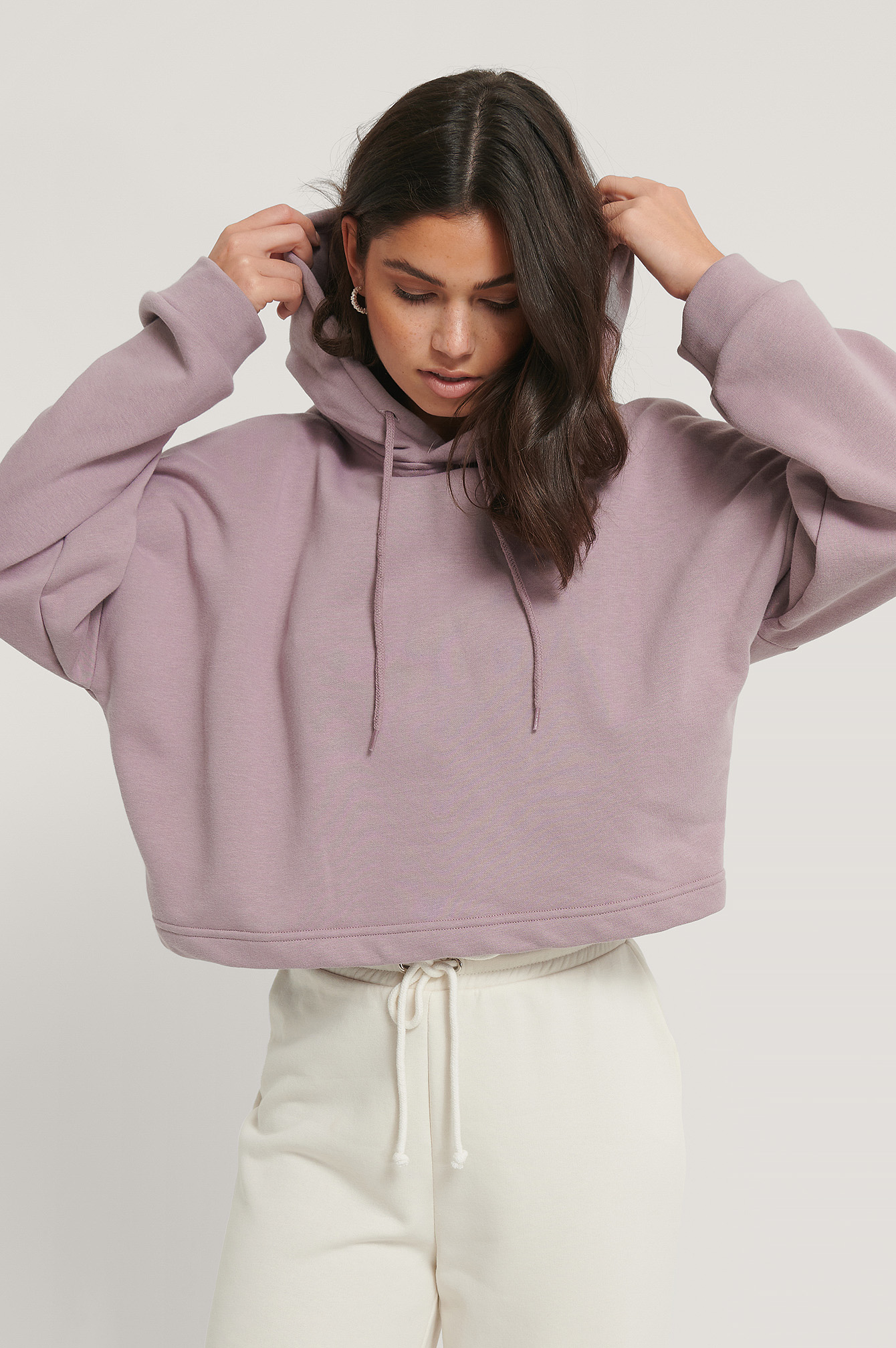 Basic Cropped Hoodie Purple Na Kd Com Basic Cropped Hoodie Purple Na Kd Com