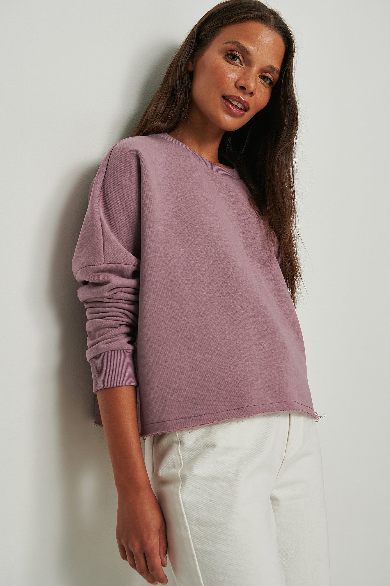 Mauve Basic Cropped Sweater