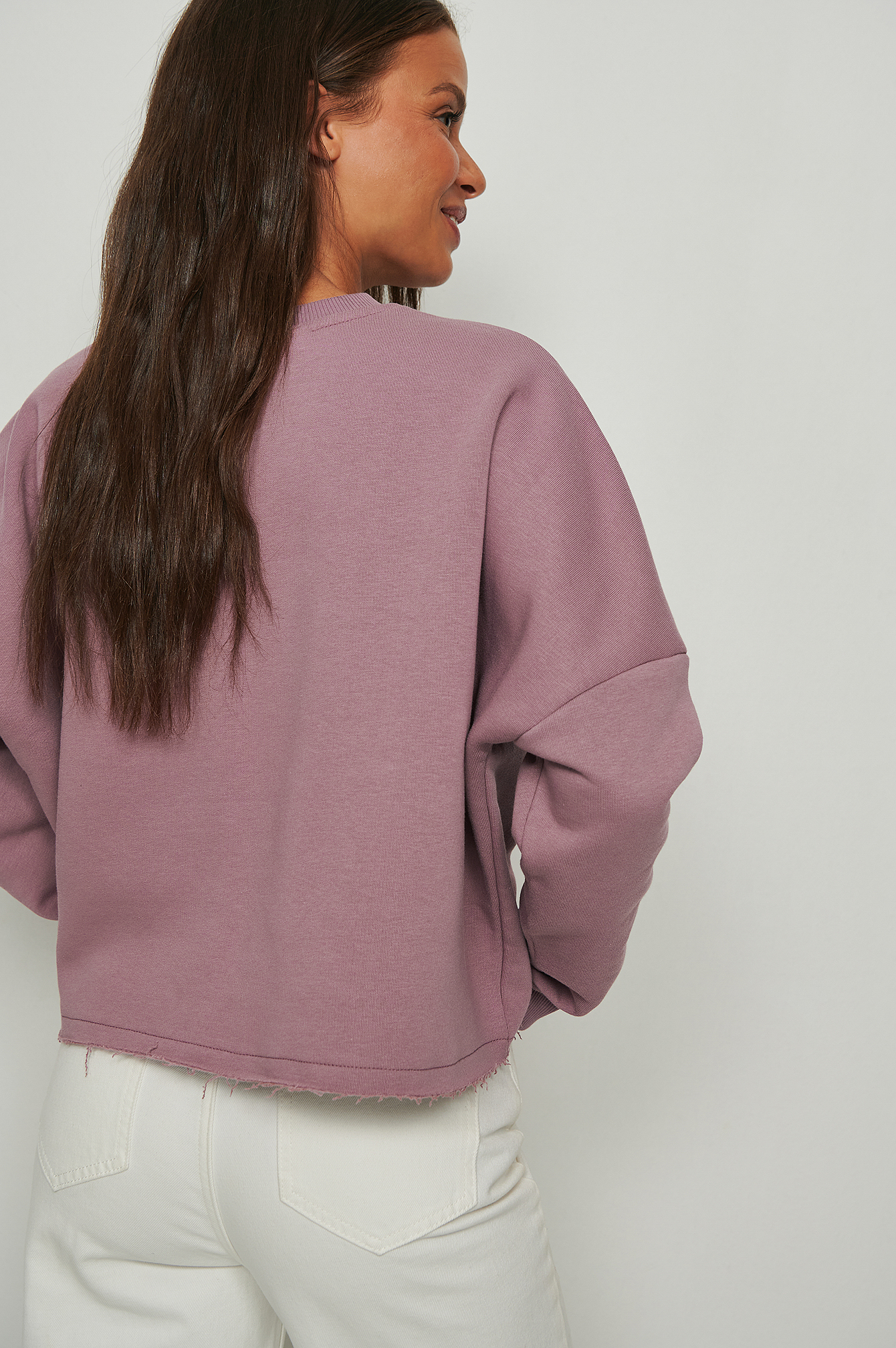 mauve cropped sweater