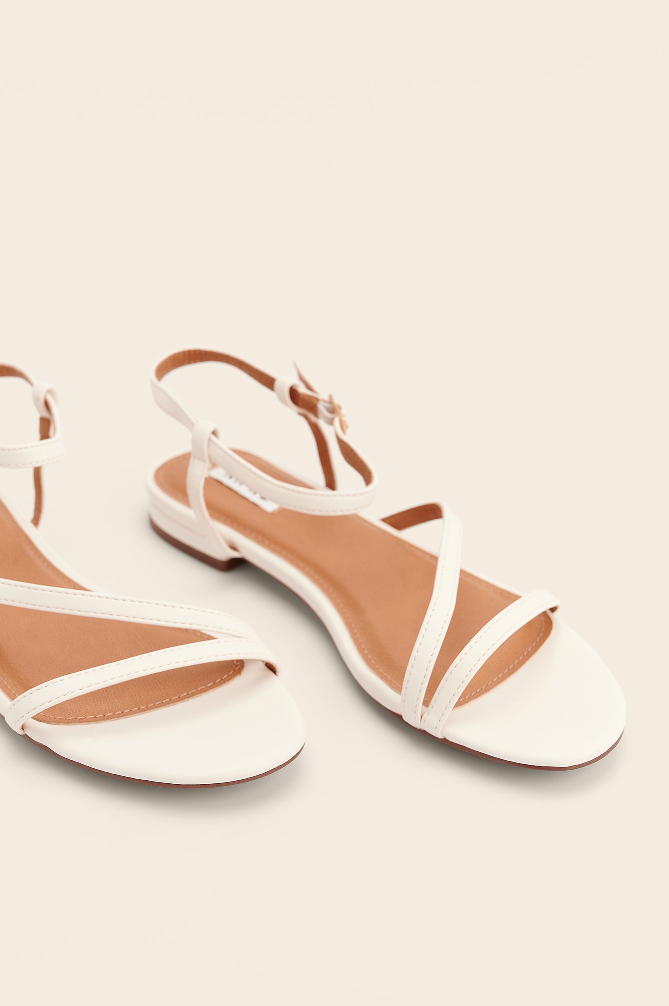 white flat slingback sandals