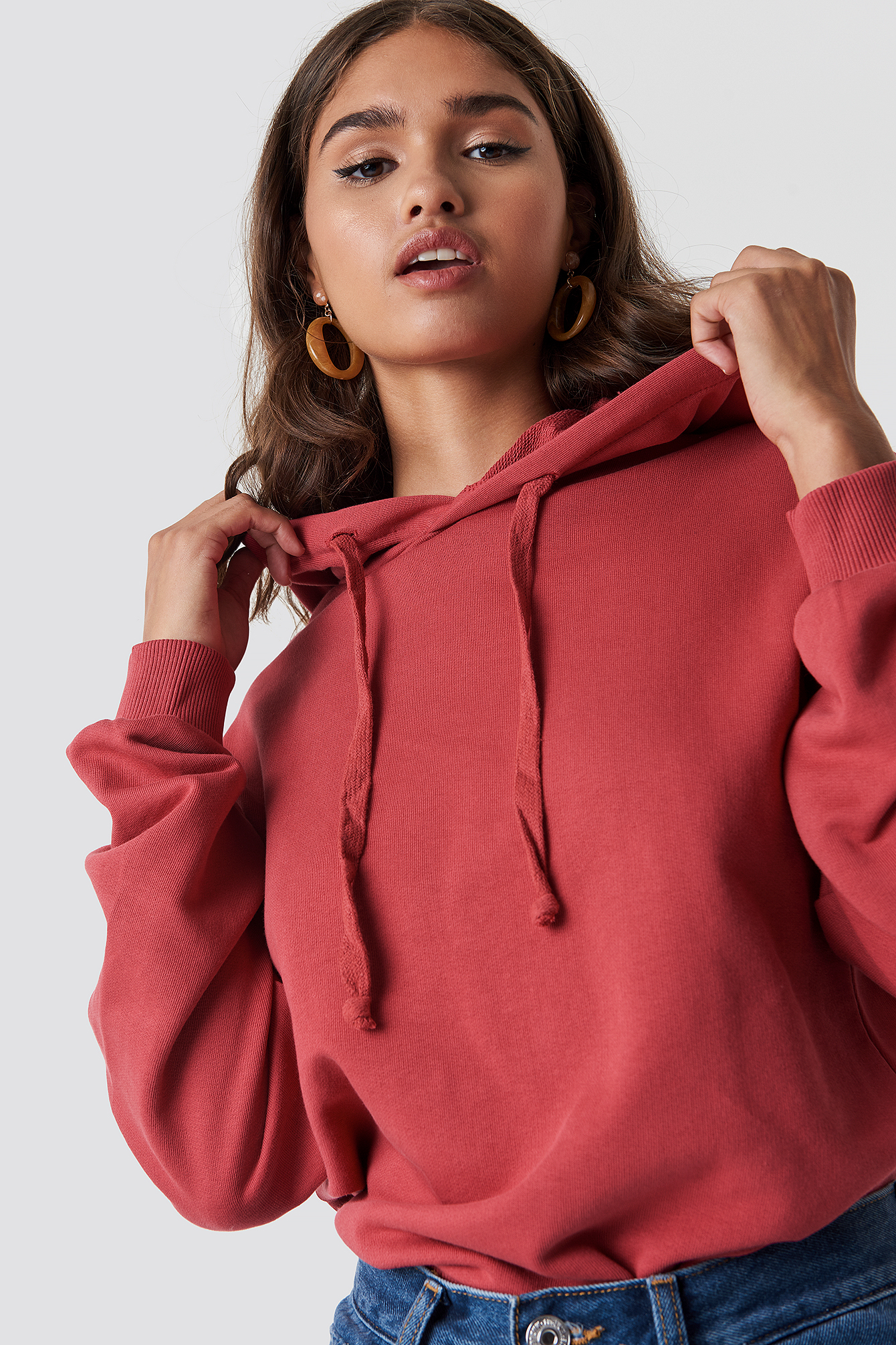 Basic Hoodie Washed Red