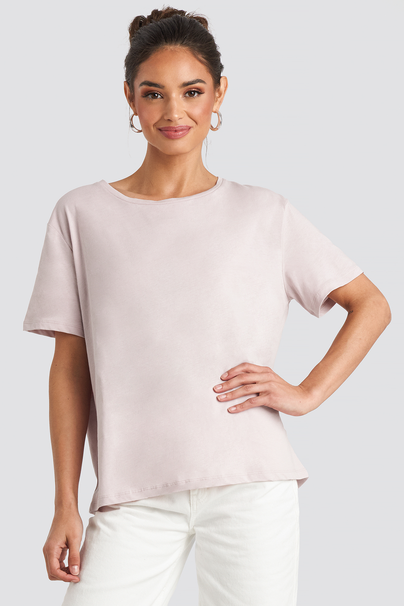 Basic Oversized Tee Dusty Light Pink
