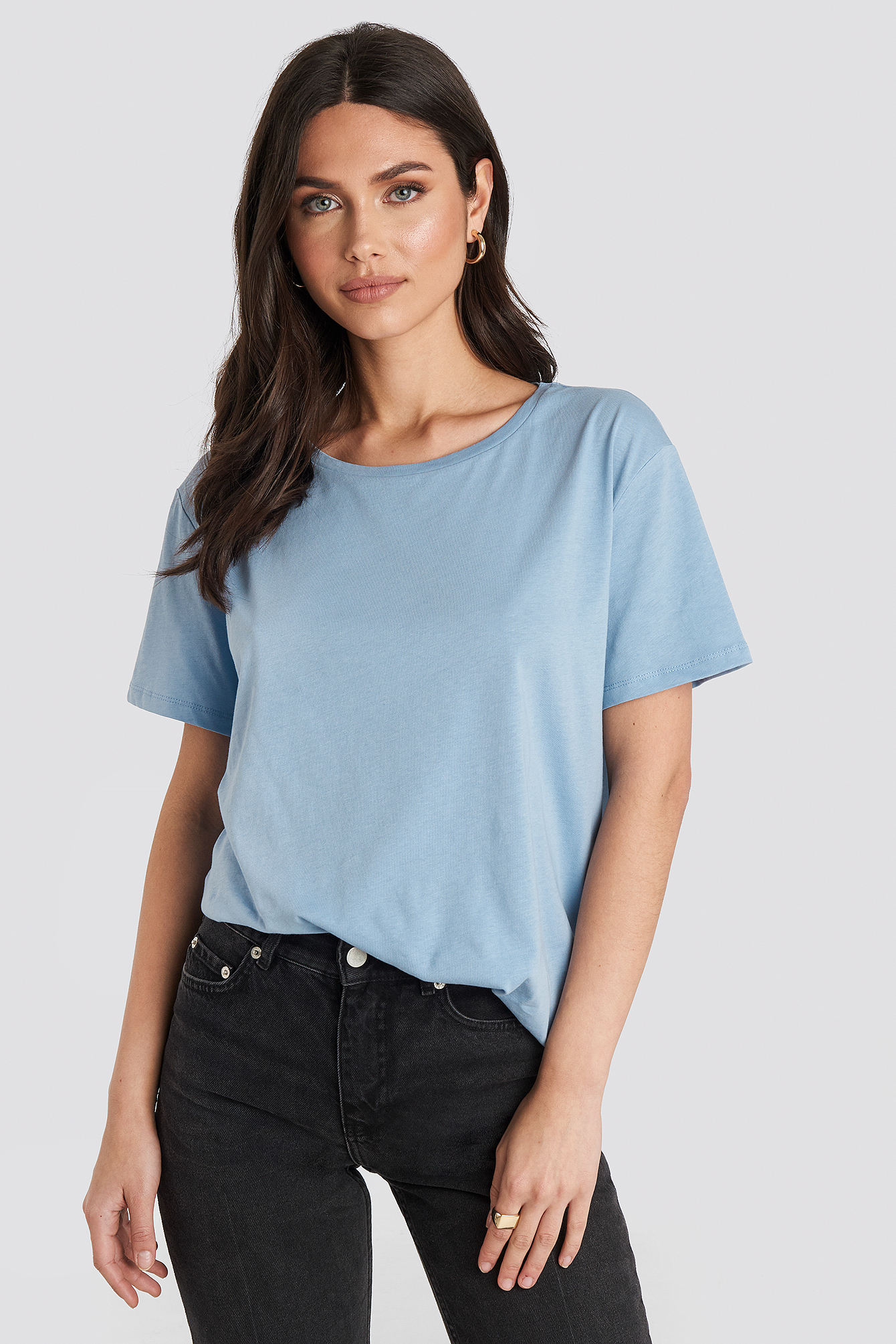 Basic Oversized Tee Dusty Light blue