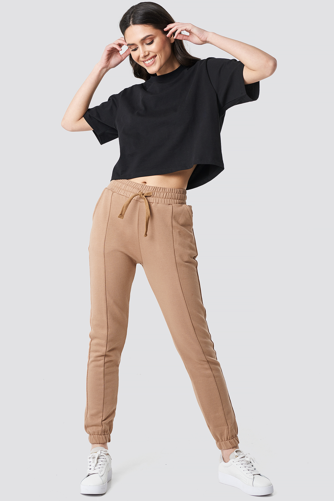 Basic Panel Sweatpants Dark Beige