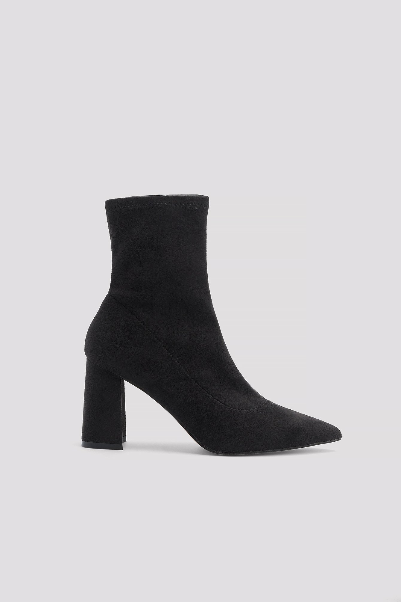 Black Basic Suede Look Ankle Boots