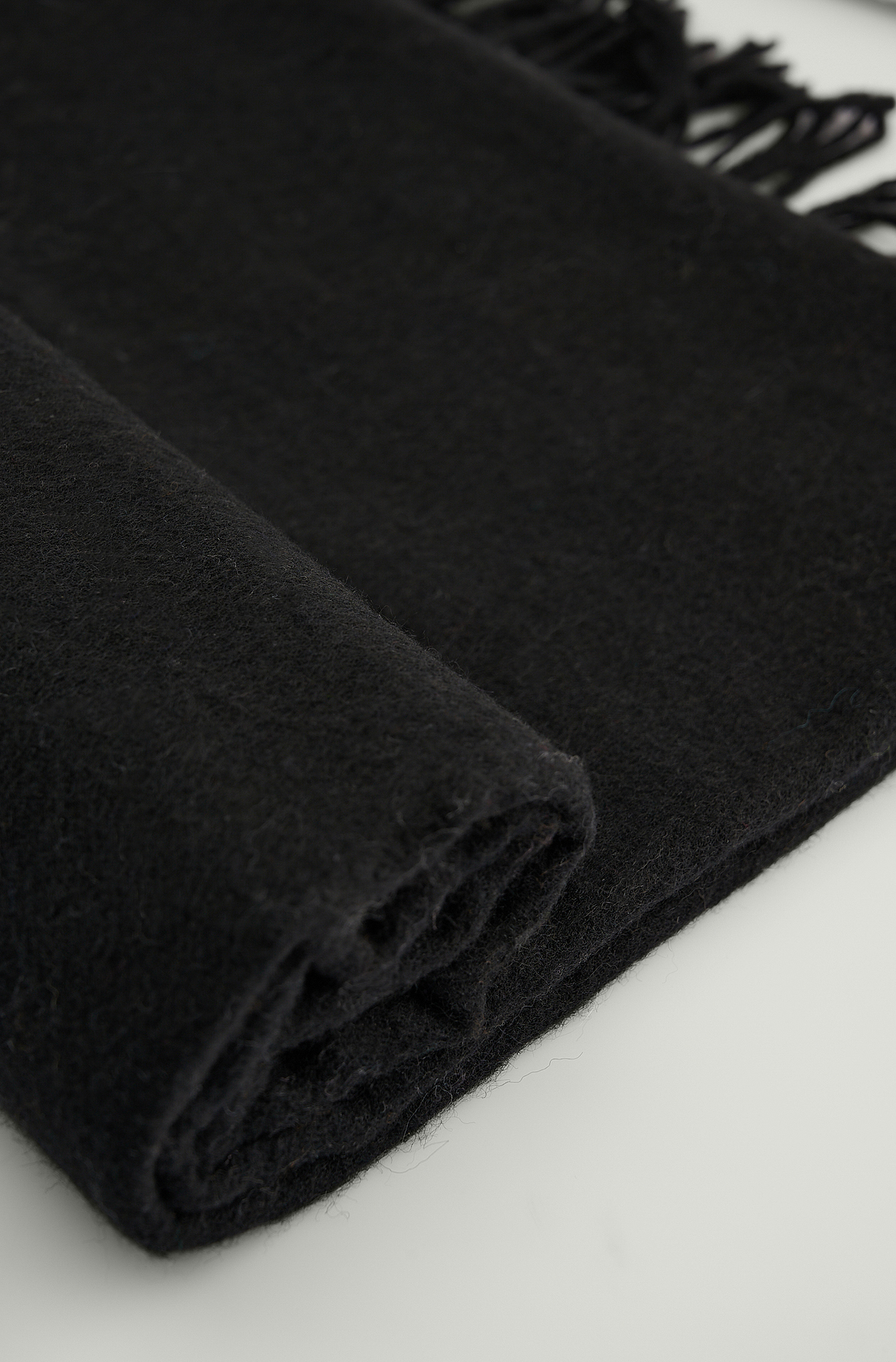 Black Basic Wool Scarf