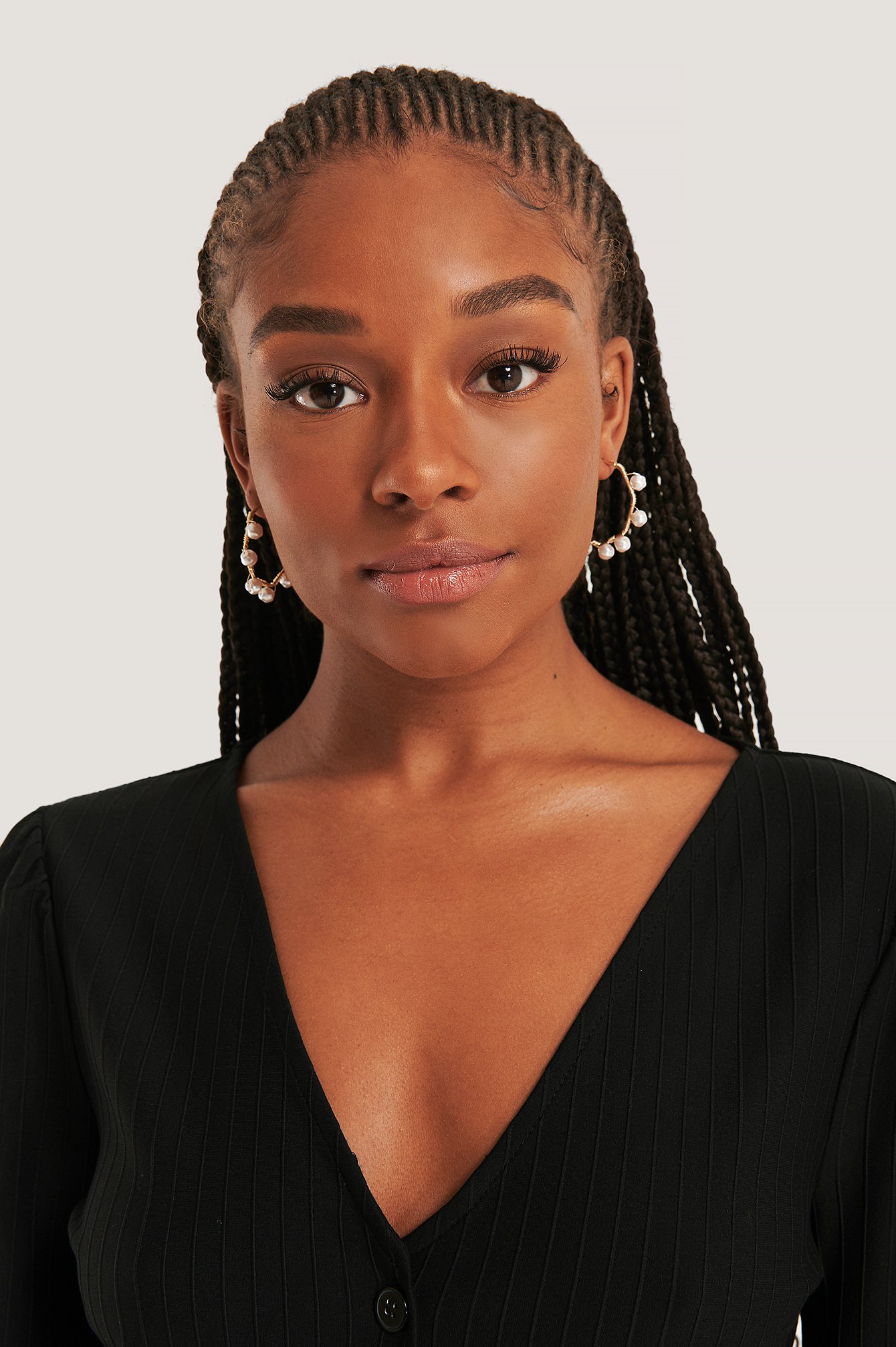 Beads Hoop Earrings Gold